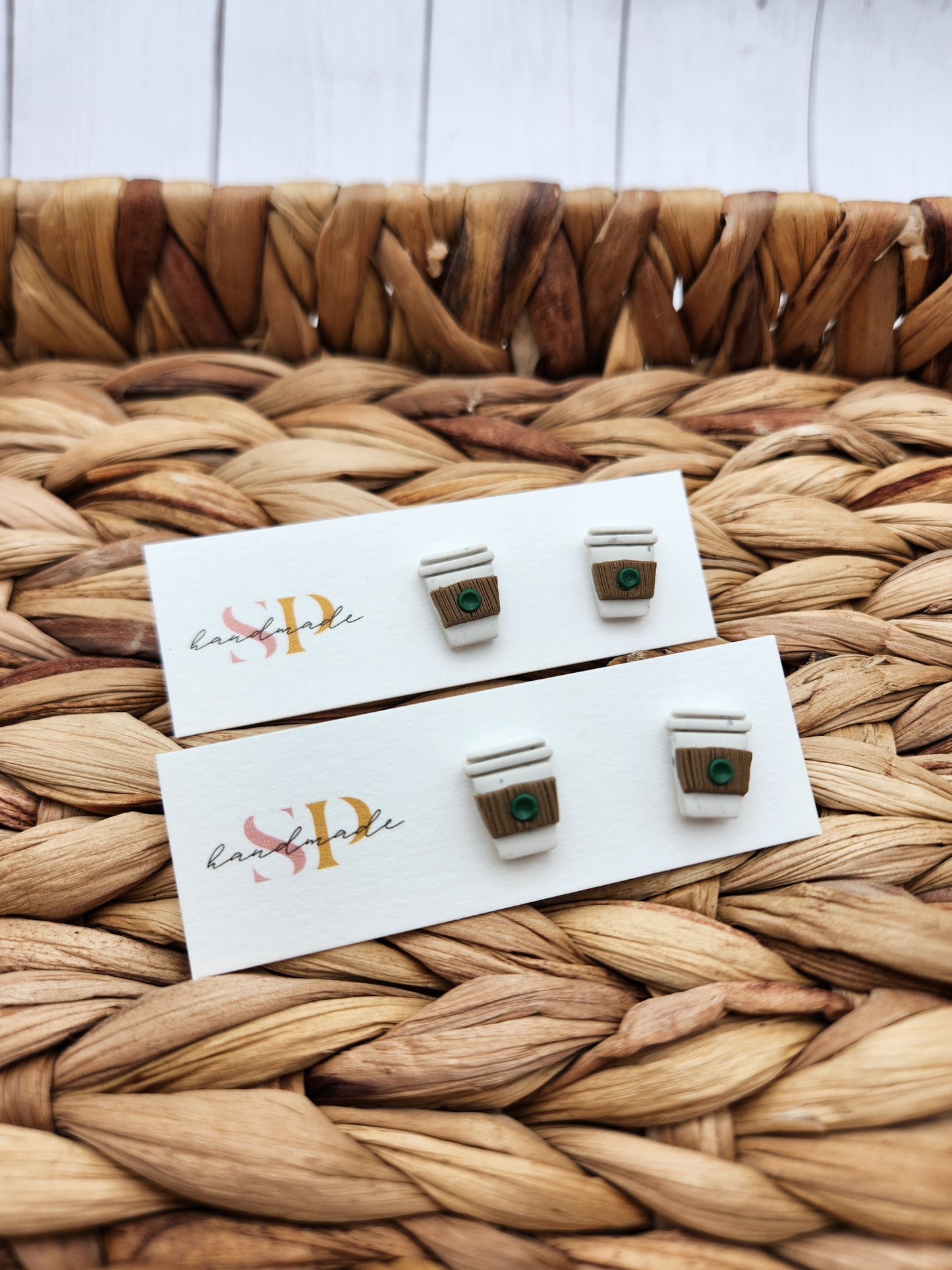 Coffee Cup Studs | Polymer Clay Earrings