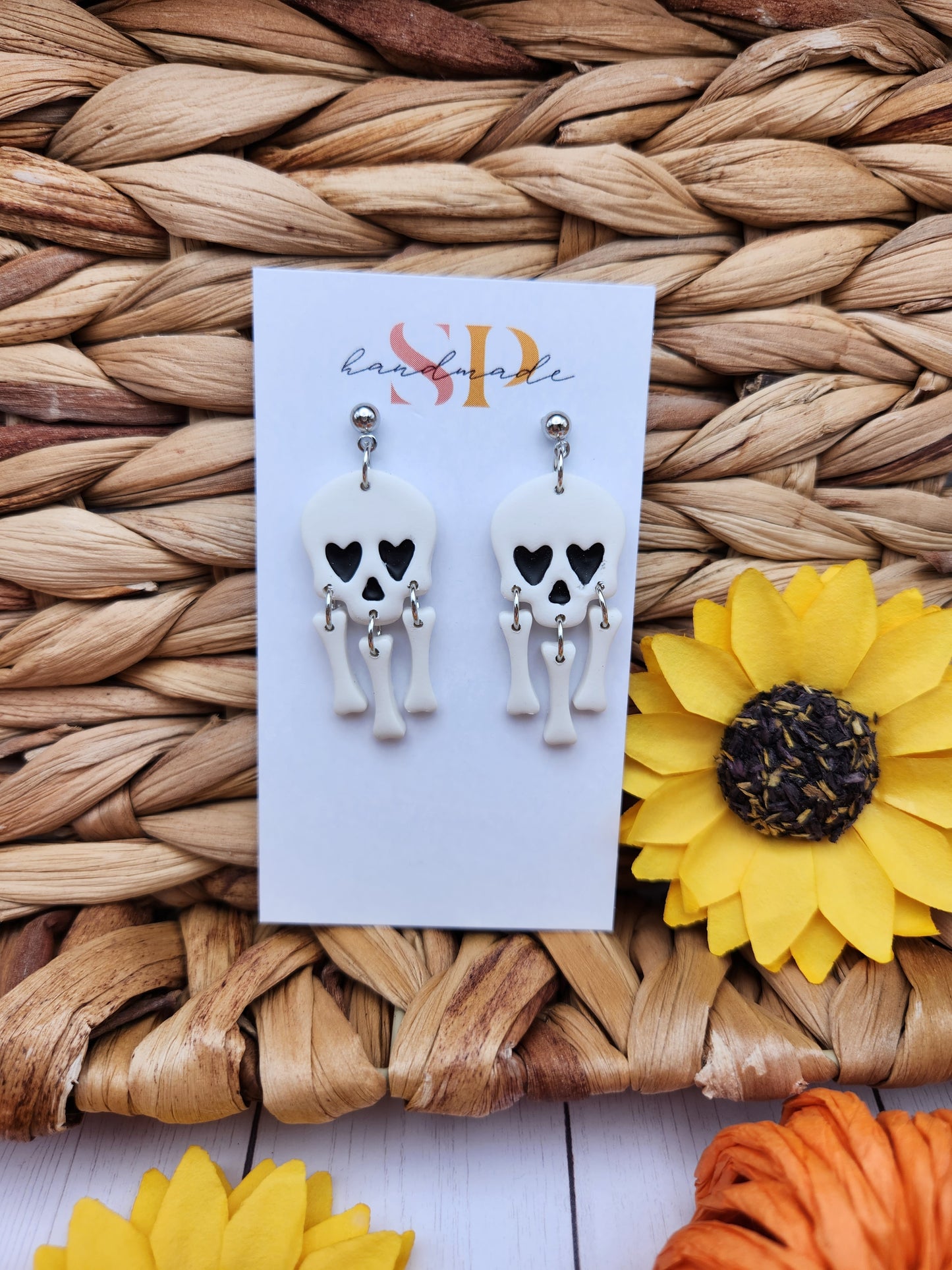 Skull Dangles | Polymer Clay Earrings