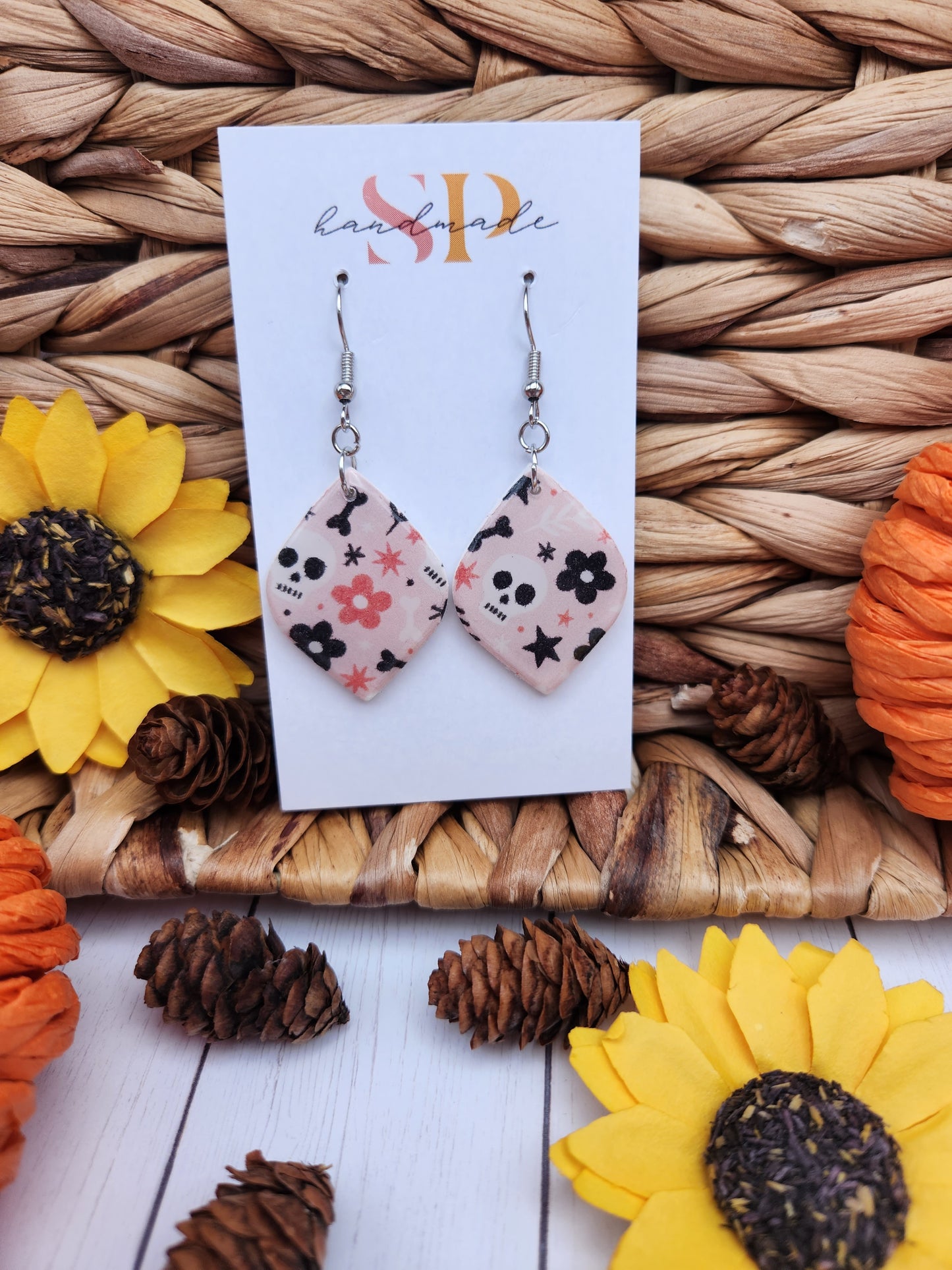 Spooky Pink Dangles | Polymer Clay Earrings