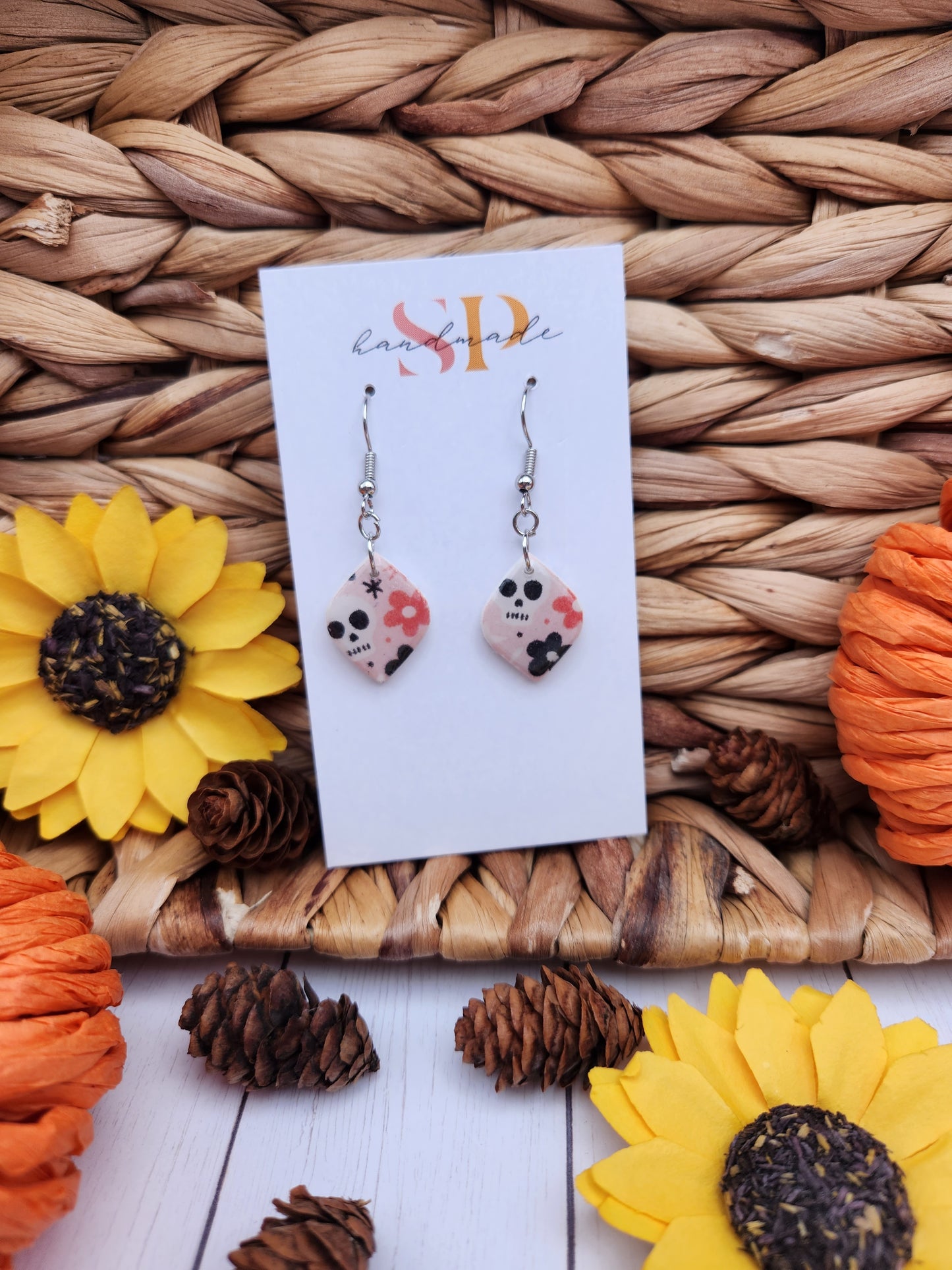 Spooky Pink Dangles | Polymer Clay Earrings