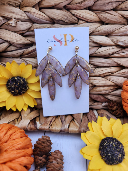 Translucent Jewel with Gold | Polymer Clay Earrings