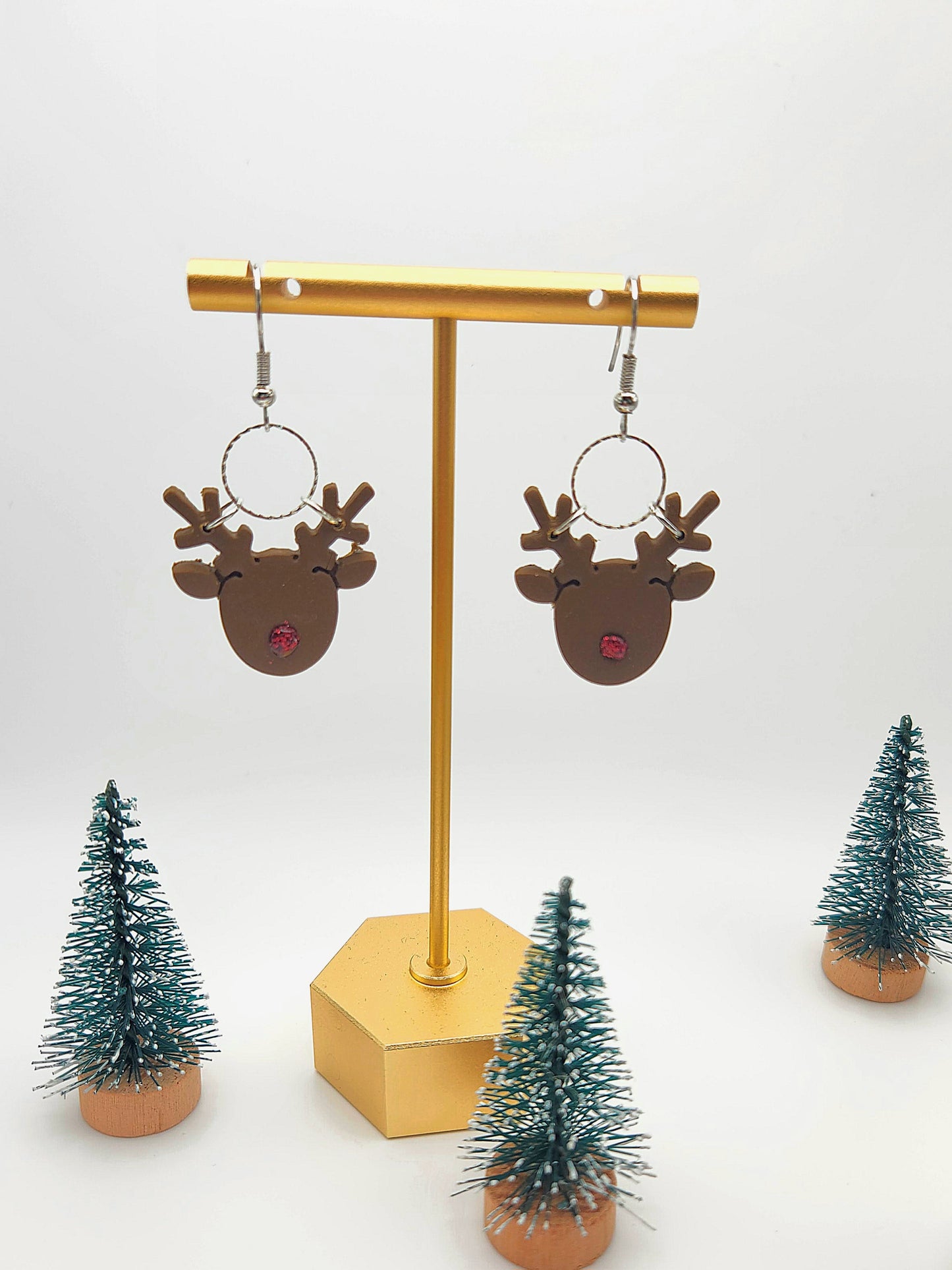 Red Nose Reindeer | Polymer Clay Earrings