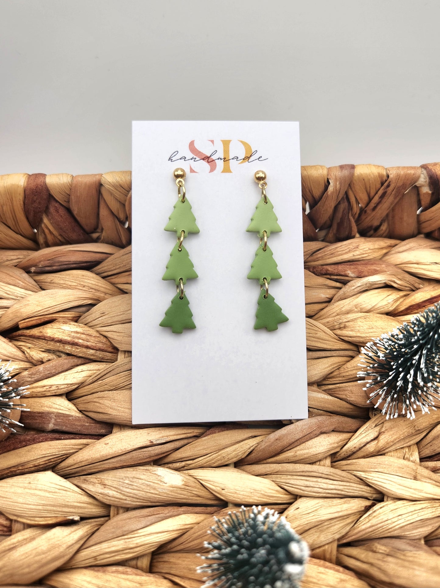 Dainty Tree Dangle | Polymer Clay Earrings