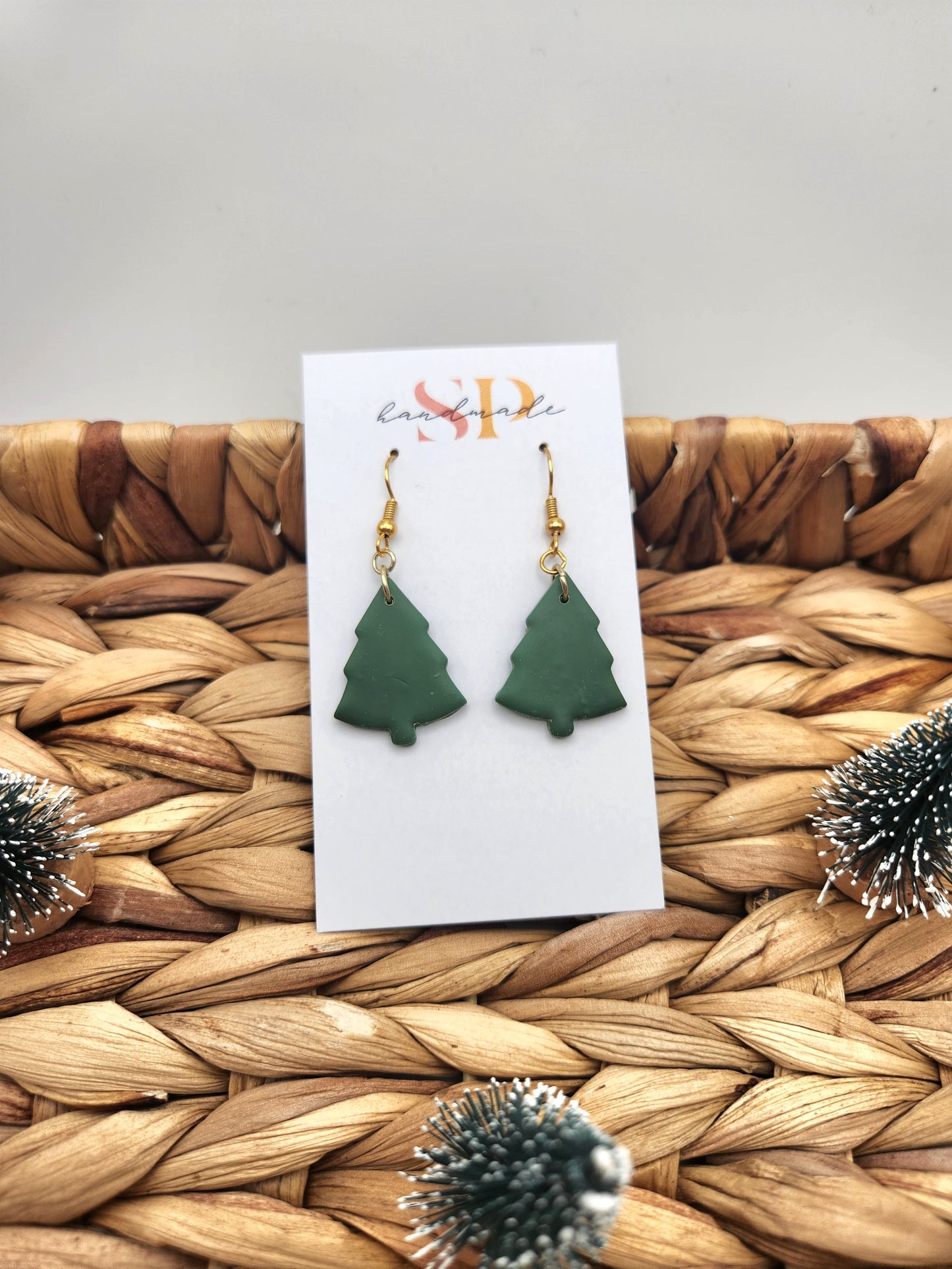 Simple Tree Dangles | Polymer Clay Earrings