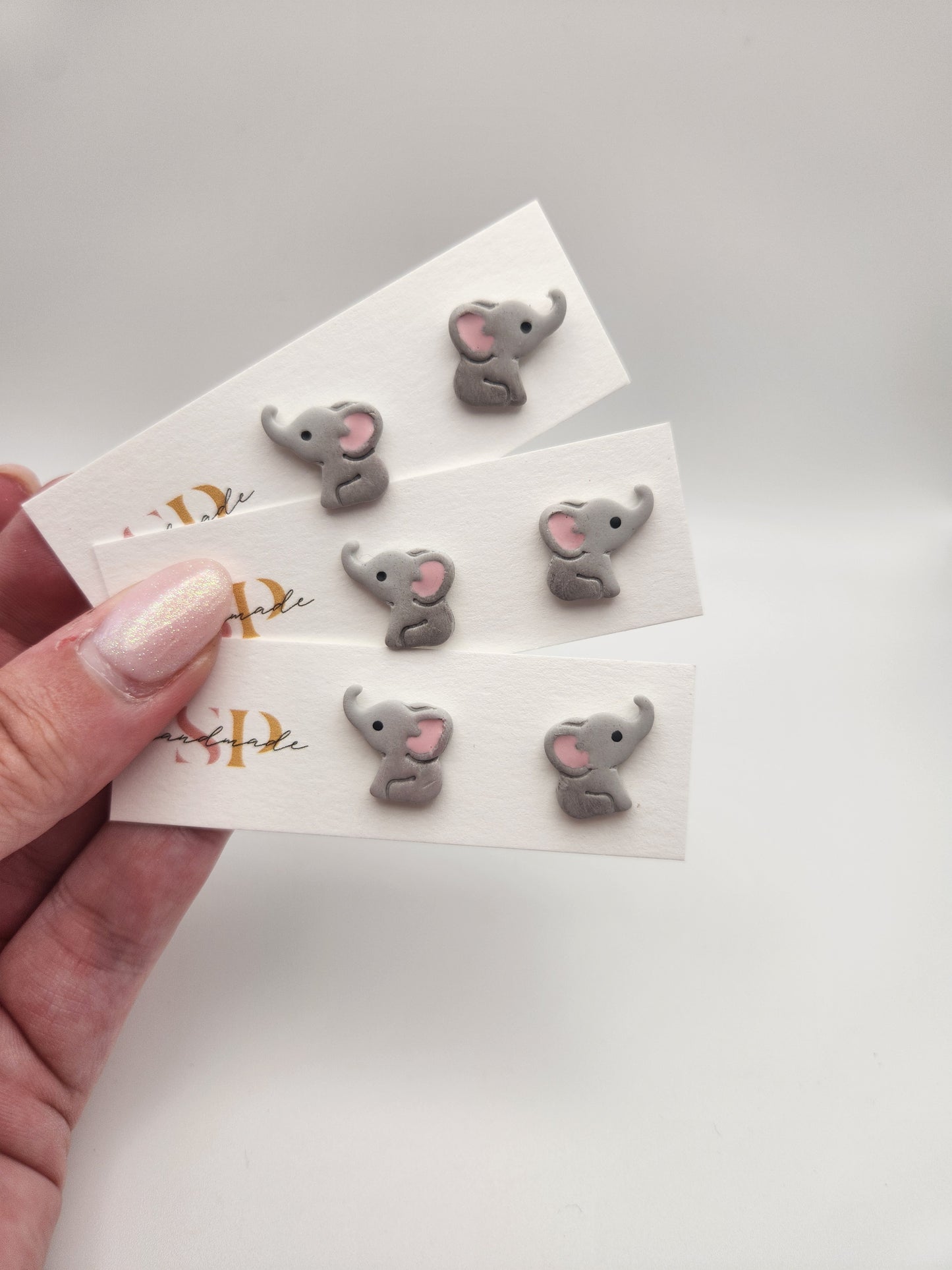 Elephant Studs | Polymer Clay Earrings