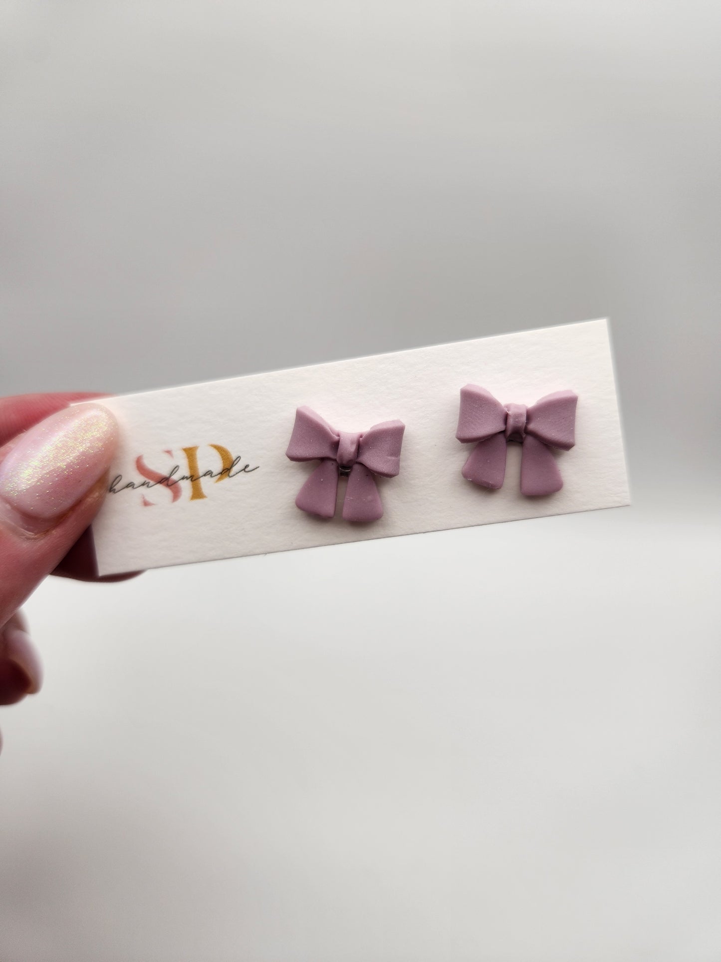 Mini Bow Studs | Polymer Clay Earrings