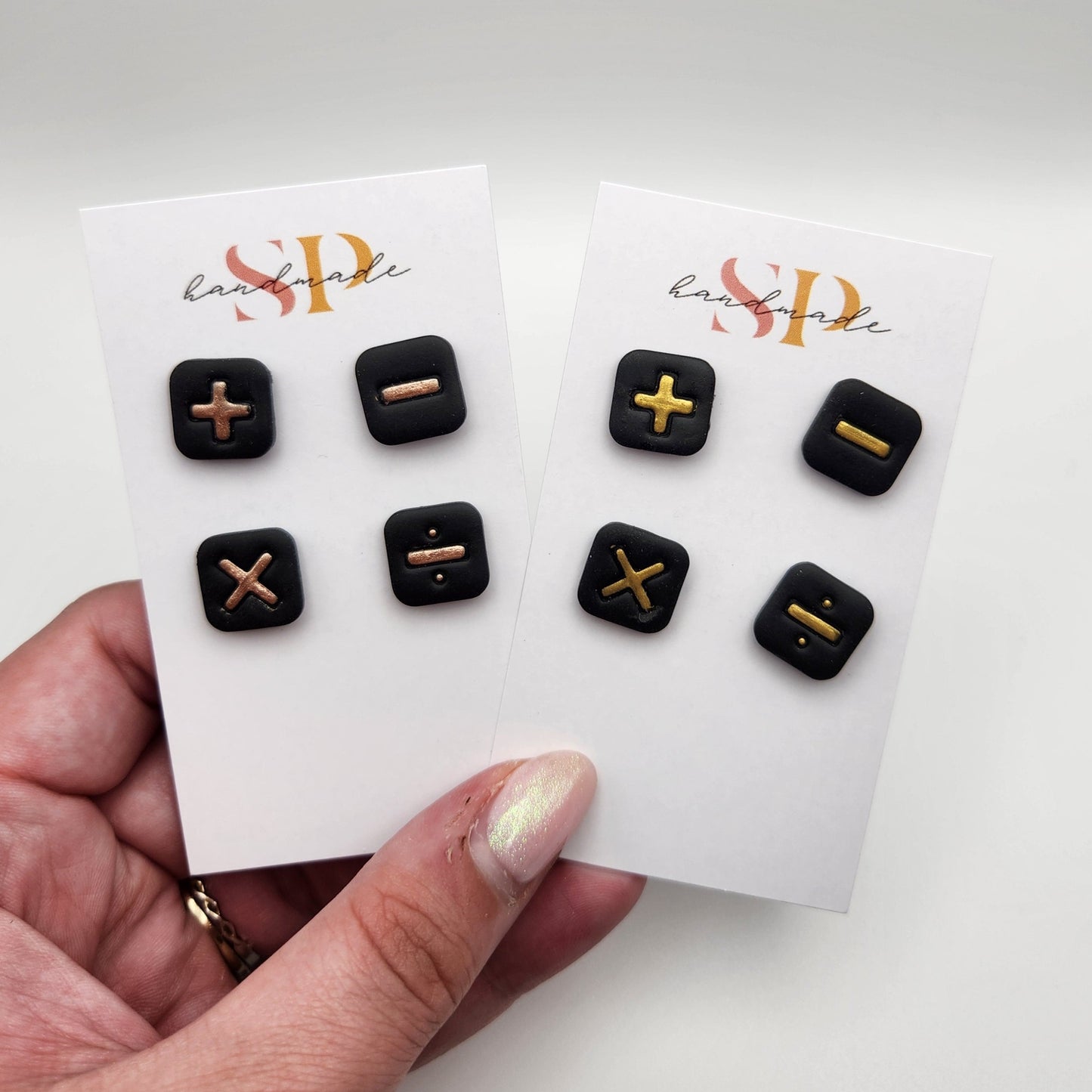 Math Operations Stud Pack | Polymer Clay Earrings