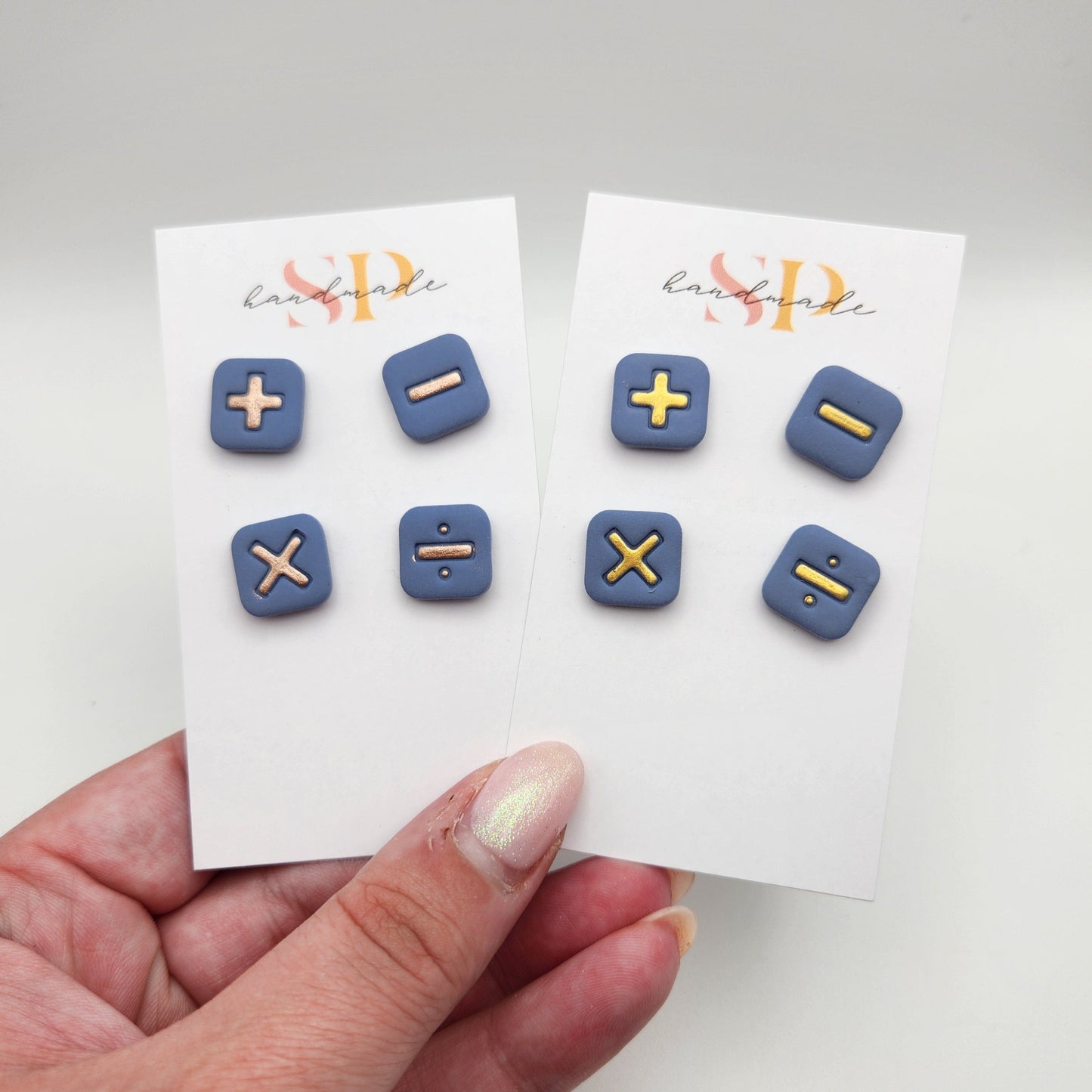 Math Operations Stud Pack | Polymer Clay Earrings