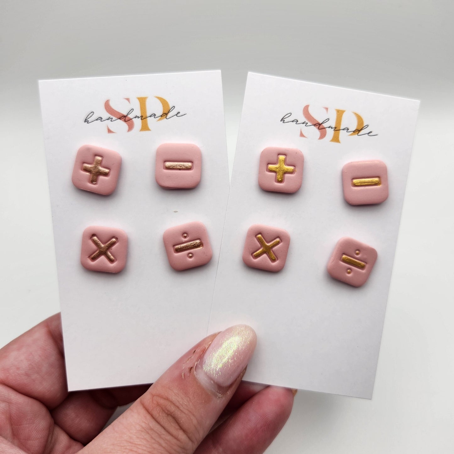 Math Operations Stud Pack | Polymer Clay Earrings