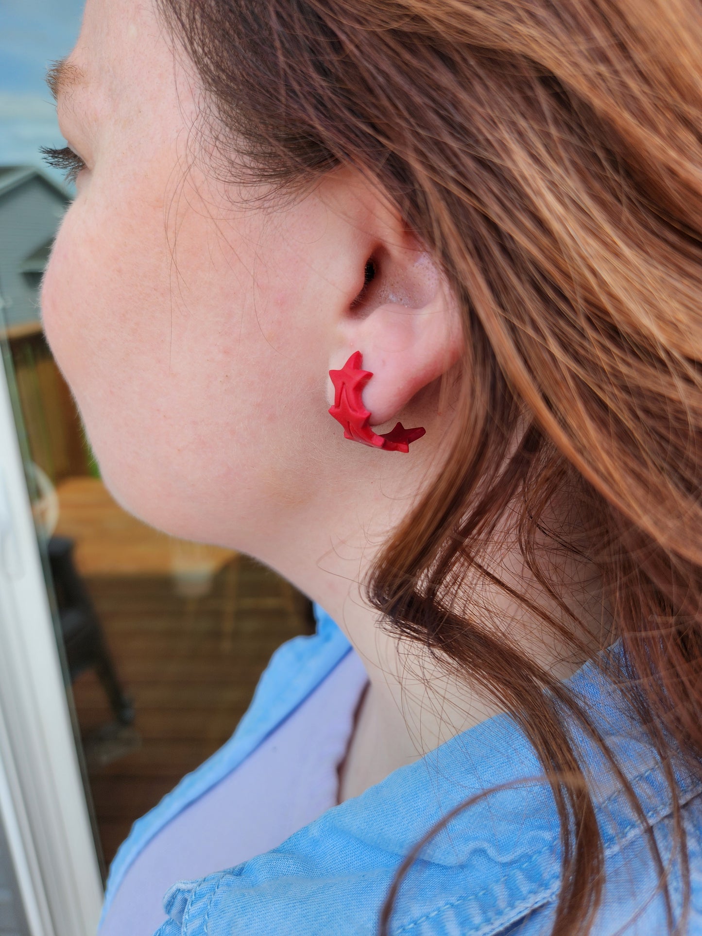 Star Hoops | Polymer Clay Earrings