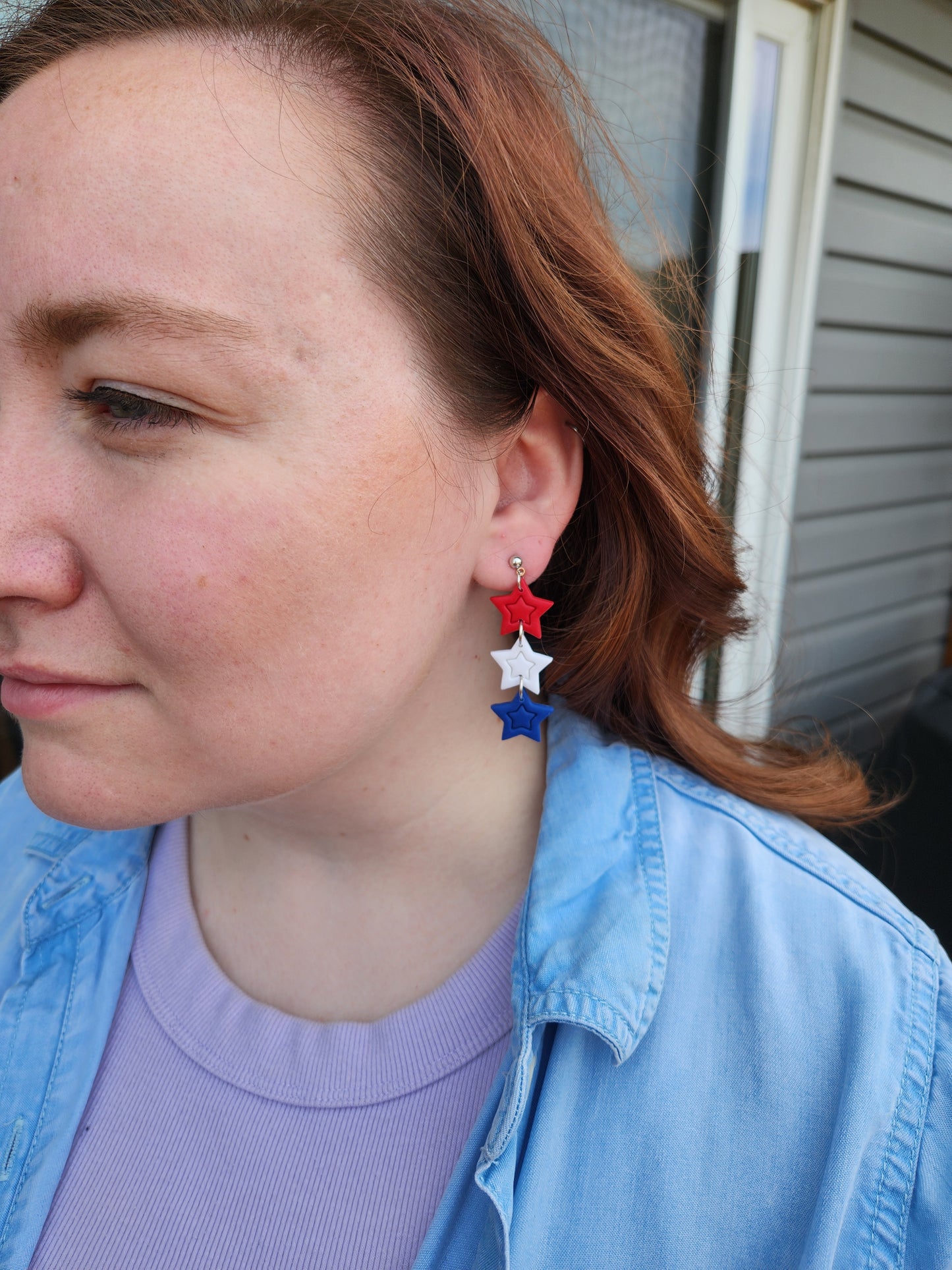 Patriotic Stars | Polymer Clay Earrings