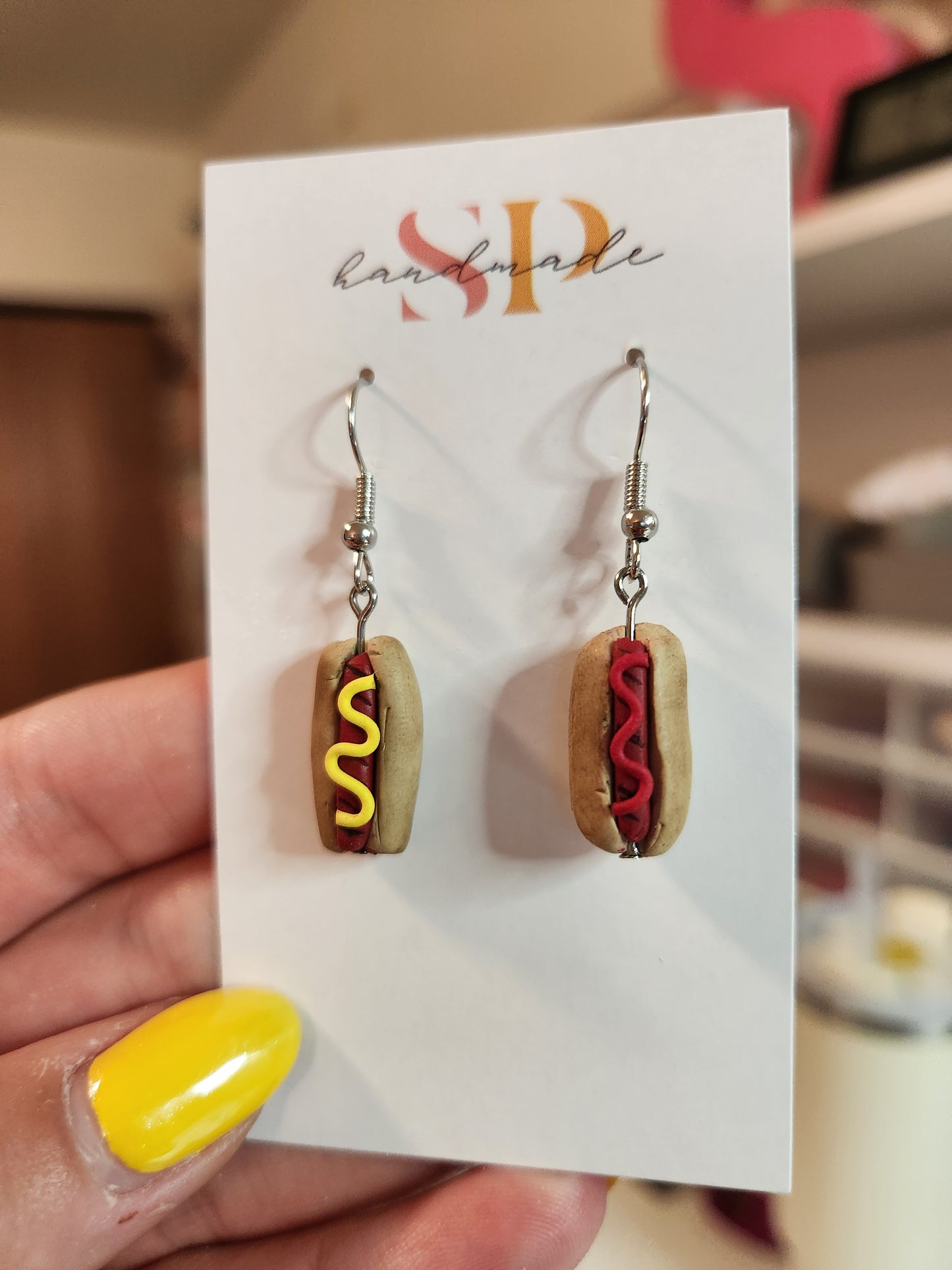 Hot Dog Dangles | Polymer Clay Earrings