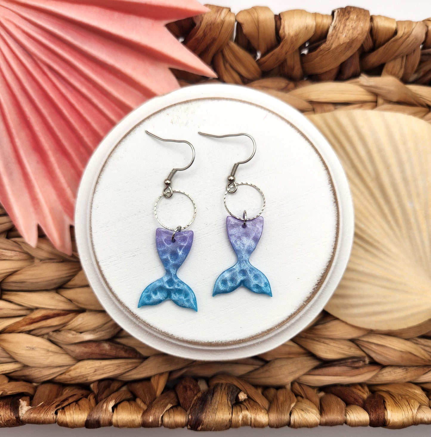 Mermaid Tail Earrings | Polymer Clay Earrings