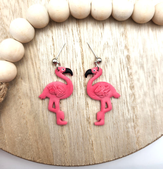 Flamingo Earrings | Polymer Clay Earrings