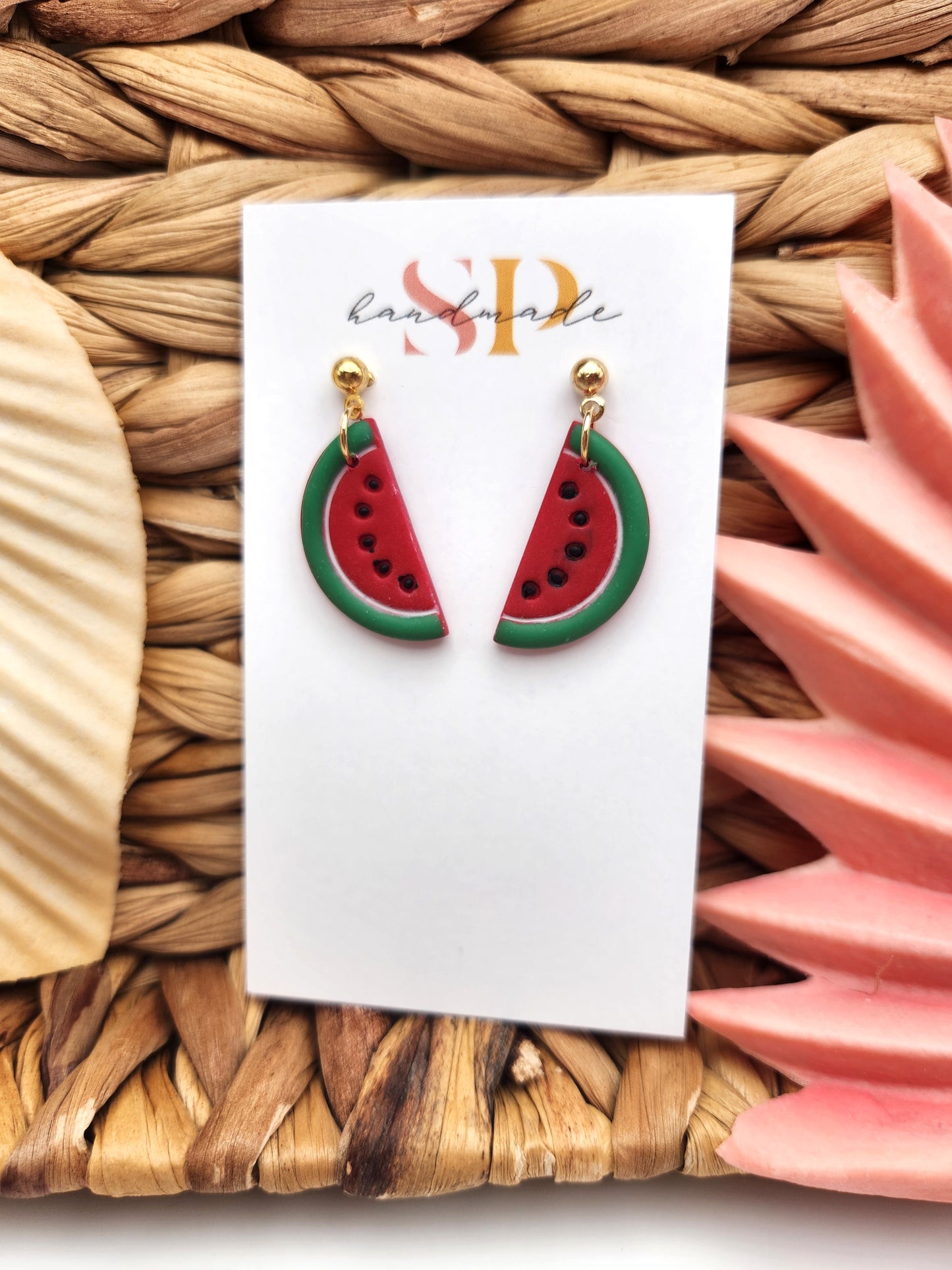 Watermelon Half Earrings | Polymer Clay Earrings