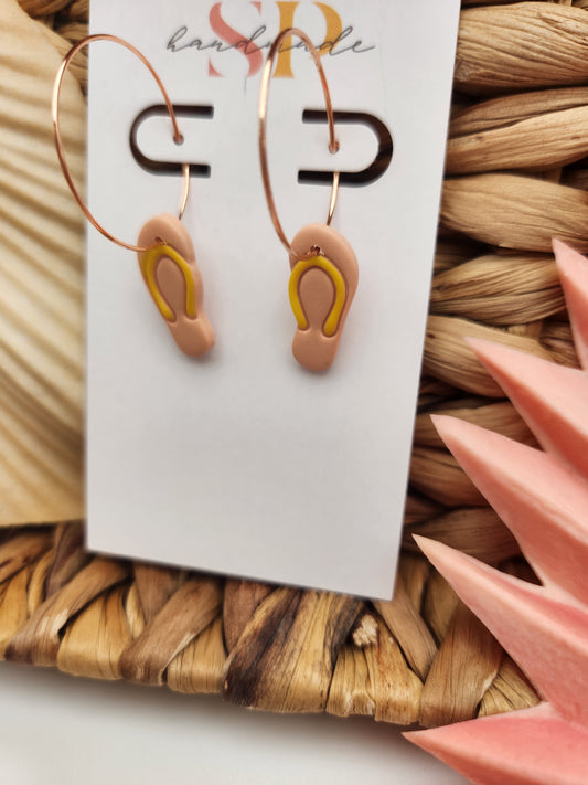 Flip Flop Hoops | Polymer Clay Earrings