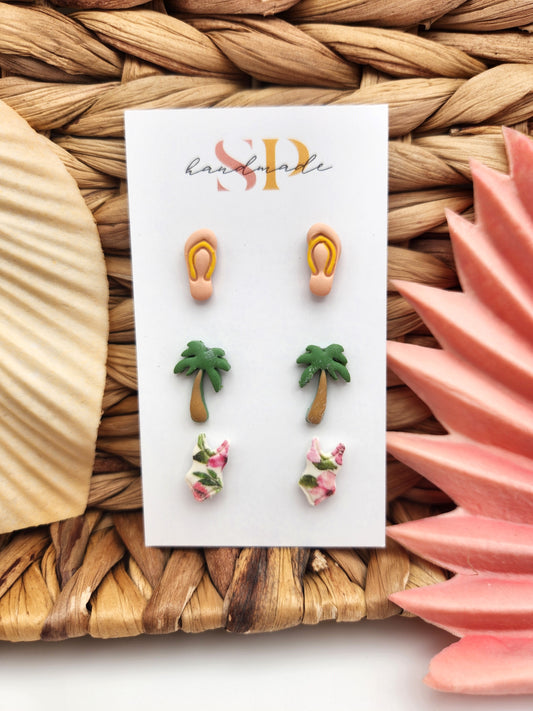 Beach Stud Pack | Polymer Clay Earrings