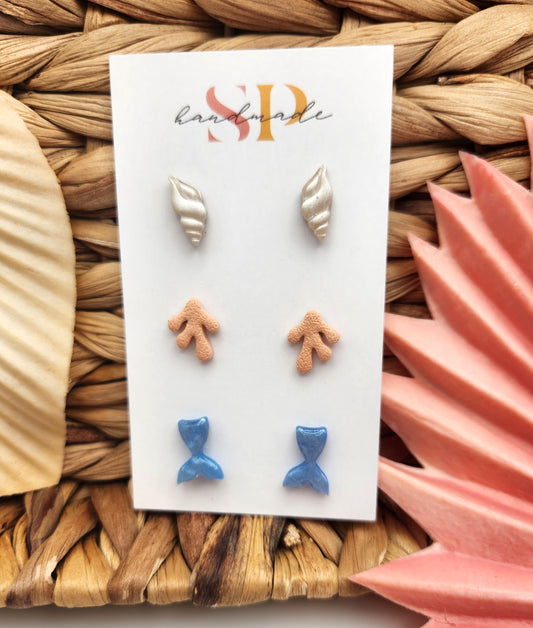 Under the Sea Stud Pack | Polymer Clay Earrings