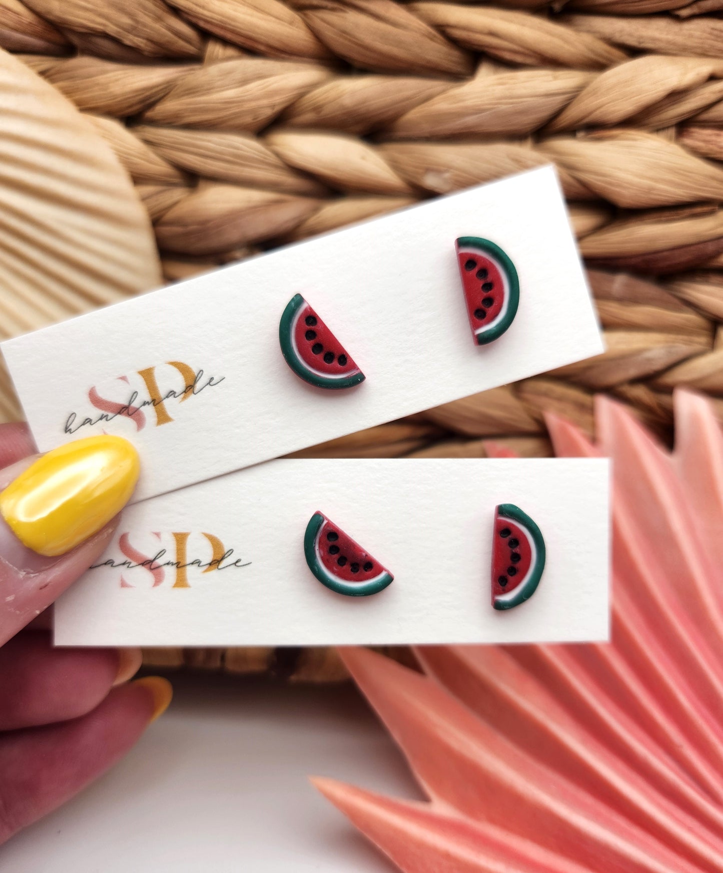 Watermelon Half Earrings | Polymer Clay Earrings