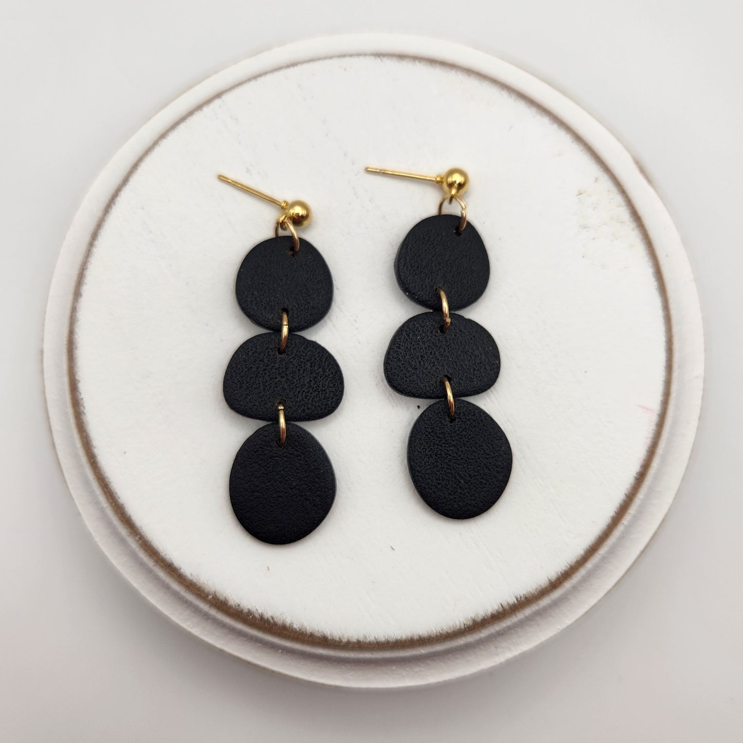 Sleek Black Collection | Polymer Clay Earrings