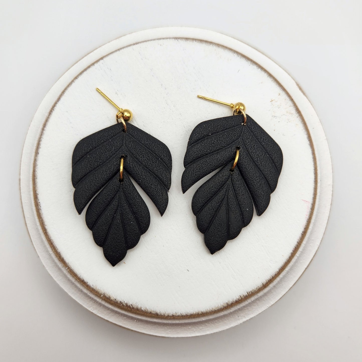 Sleek Black Collection | Polymer Clay Earrings