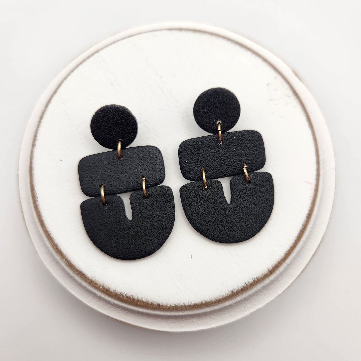 Sleek Black Collection | Polymer Clay Earrings