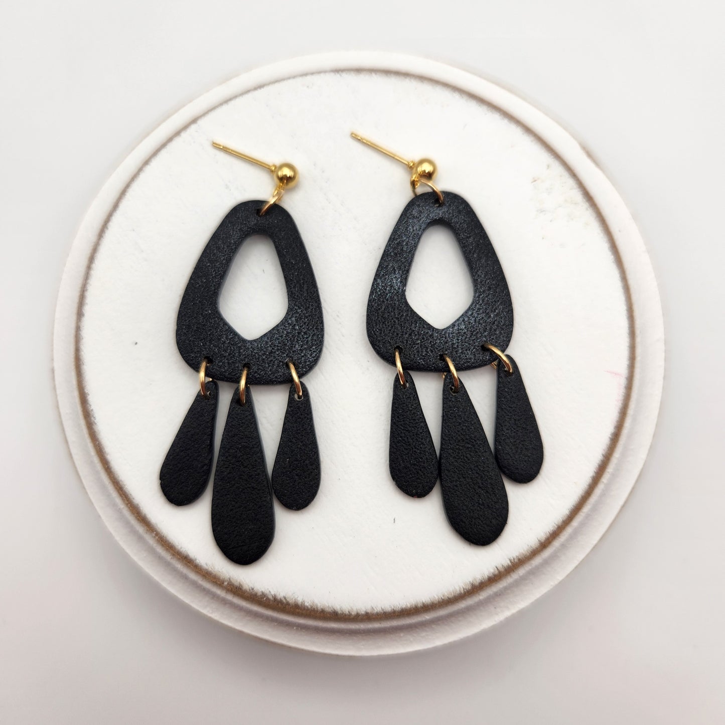 Sleek Black Collection | Polymer Clay Earrings