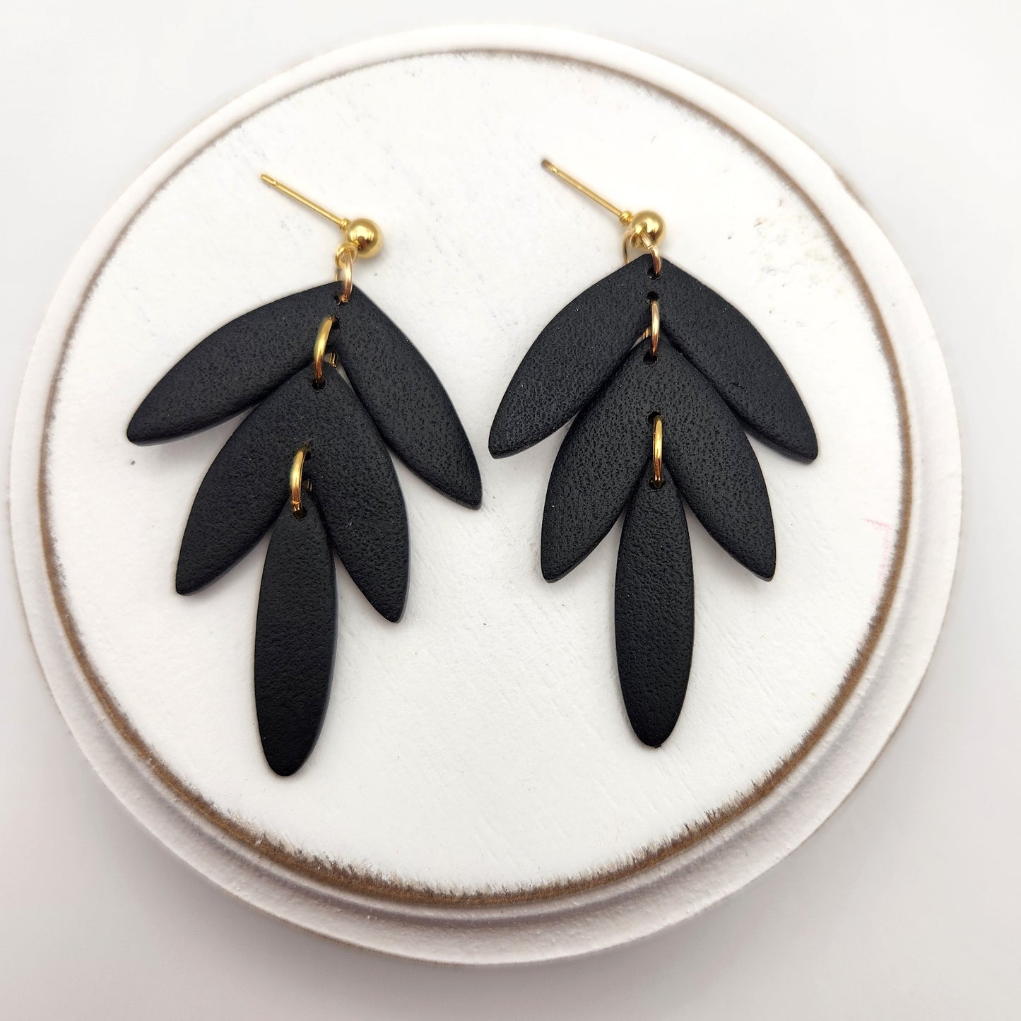 Sleek Black Collection | Polymer Clay Earrings