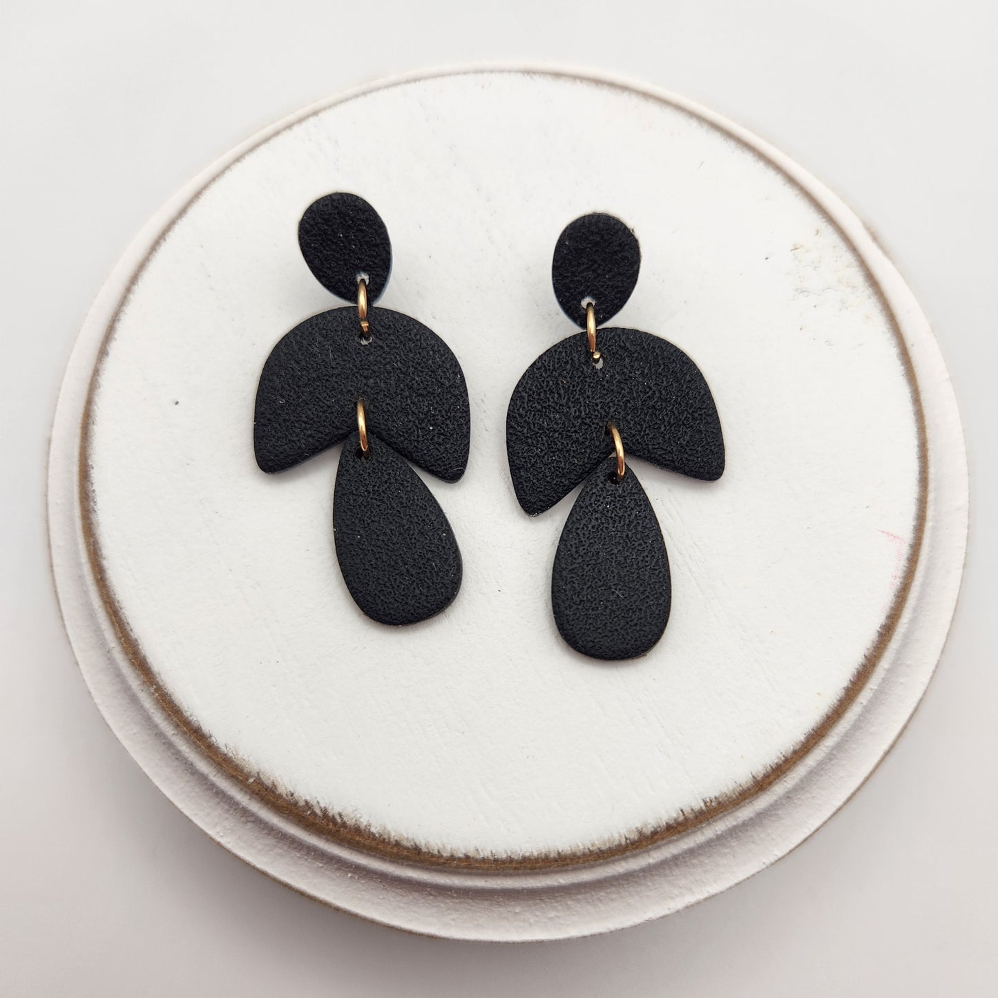 Sleek Black Collection | Polymer Clay Earrings