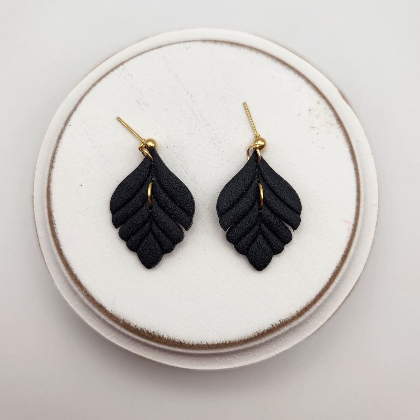 Sleek Black Collection | Polymer Clay Earrings