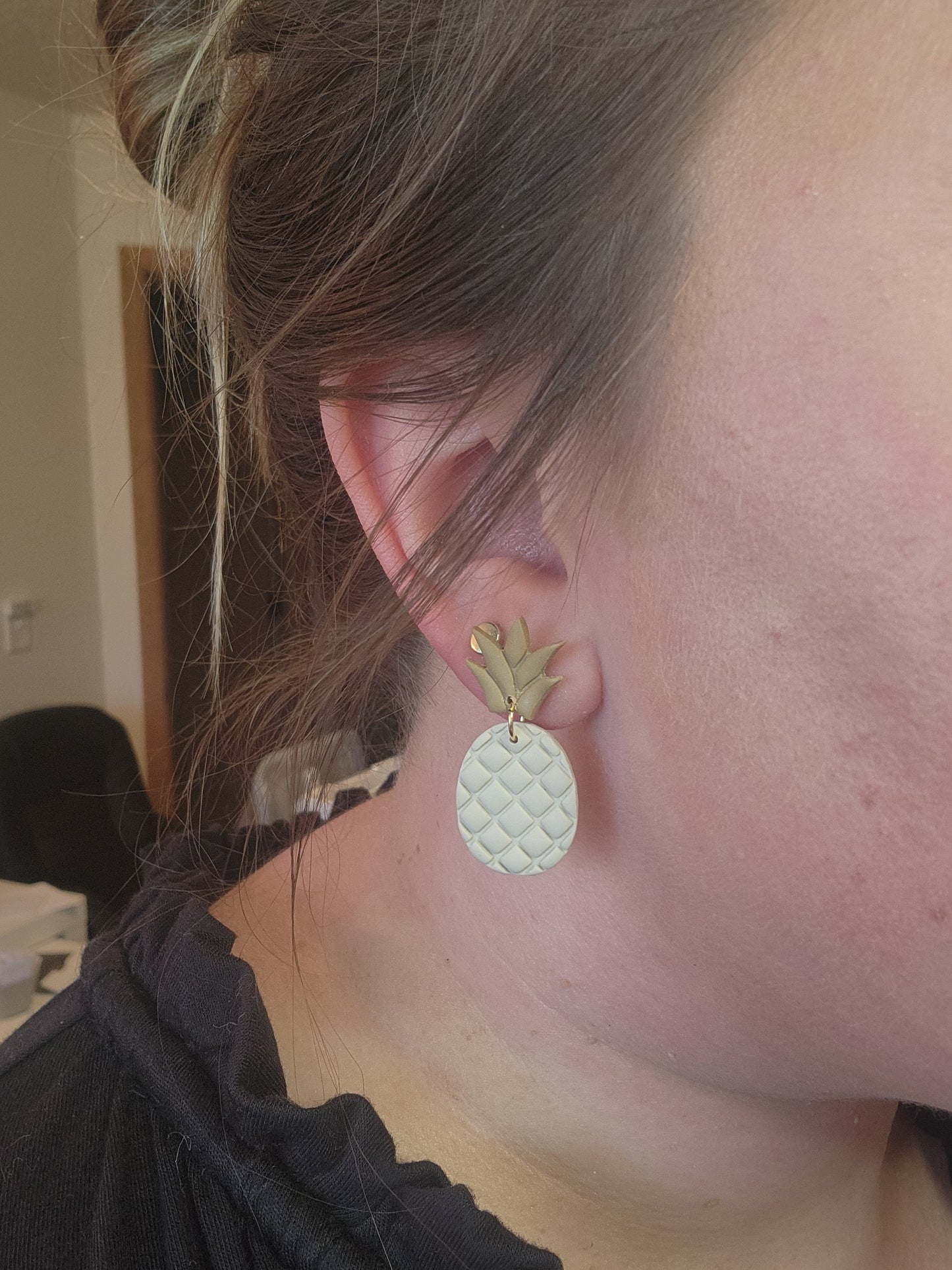 Neutral Pineapples | Polymer Clay Earrings