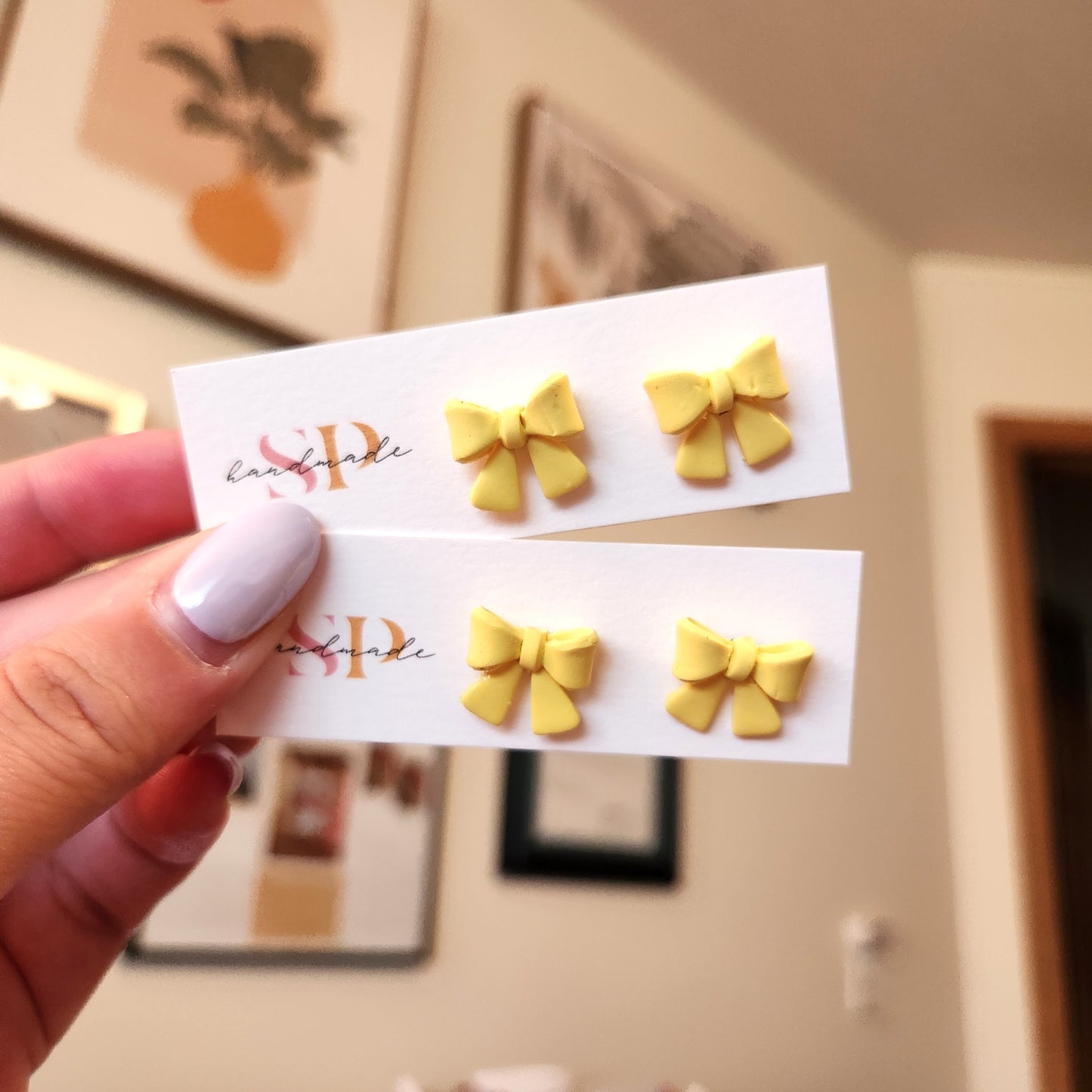 Mini Bow Studs | Polymer Clay Earrings