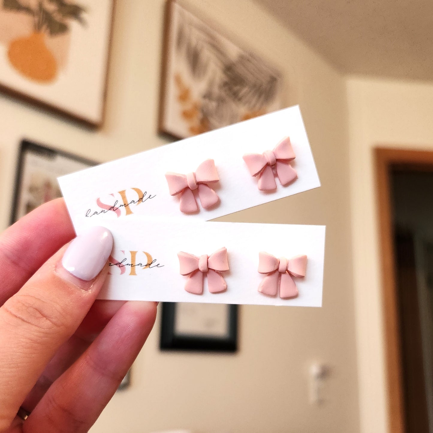 Mini Bow Studs | Polymer Clay Earrings