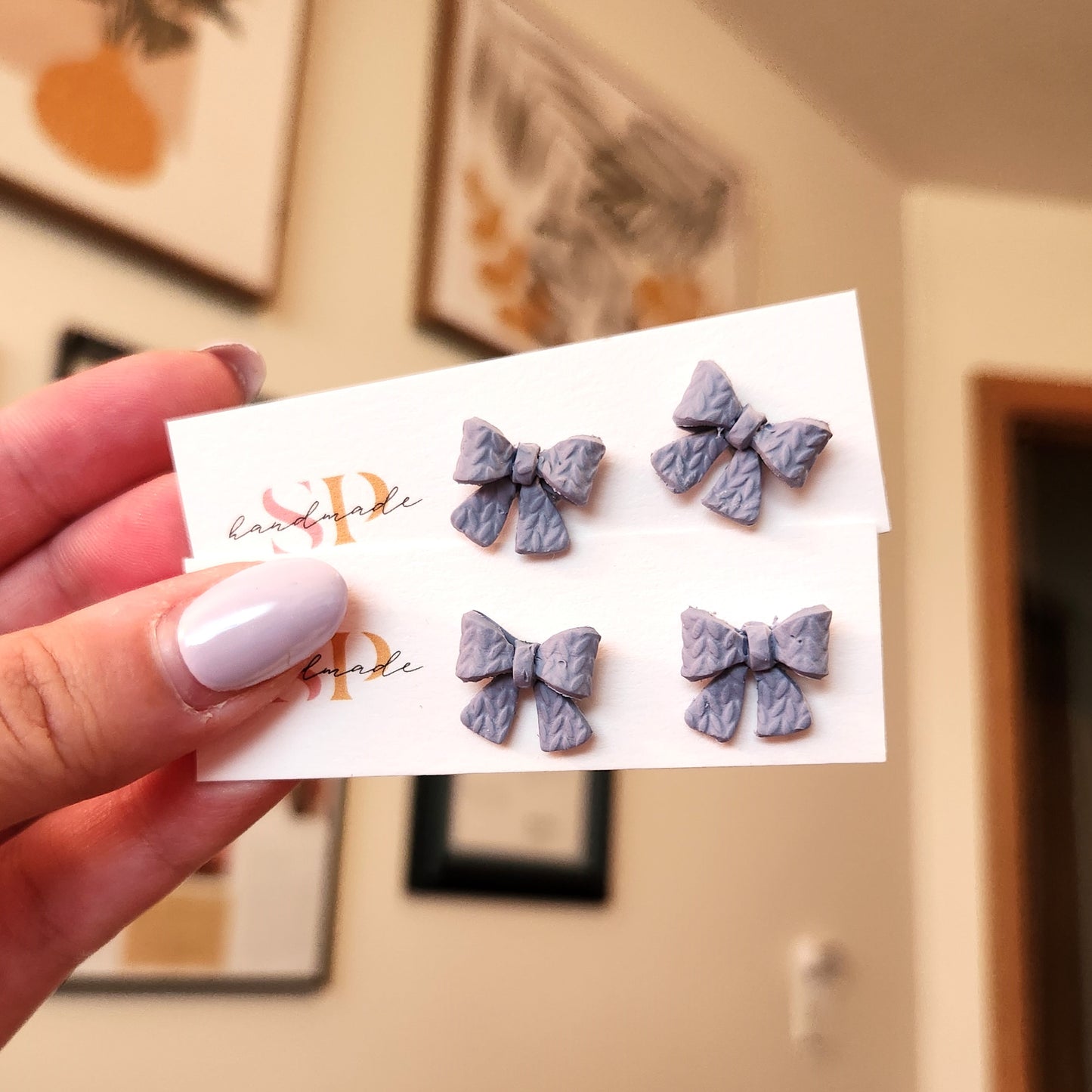 Mini Bow Studs | Polymer Clay Earrings