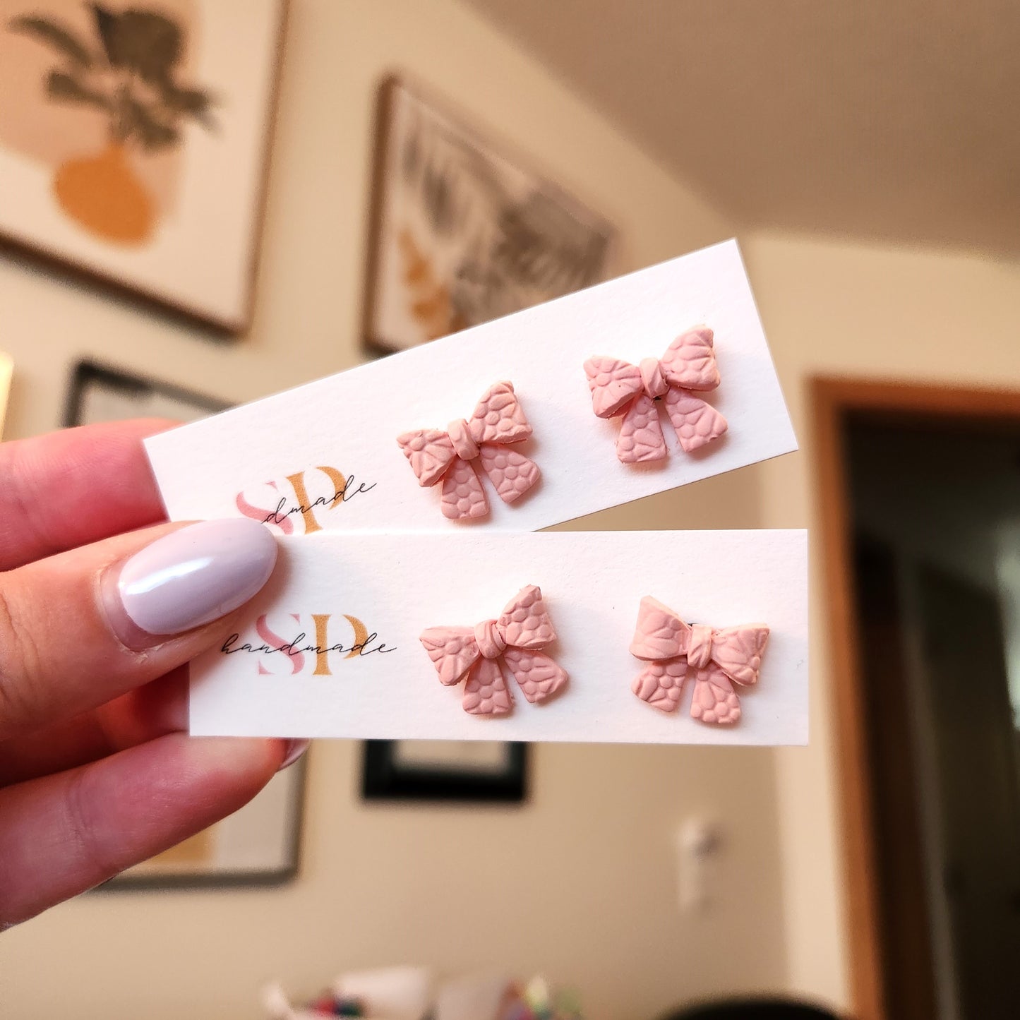 Mini Bow Studs | Polymer Clay Earrings