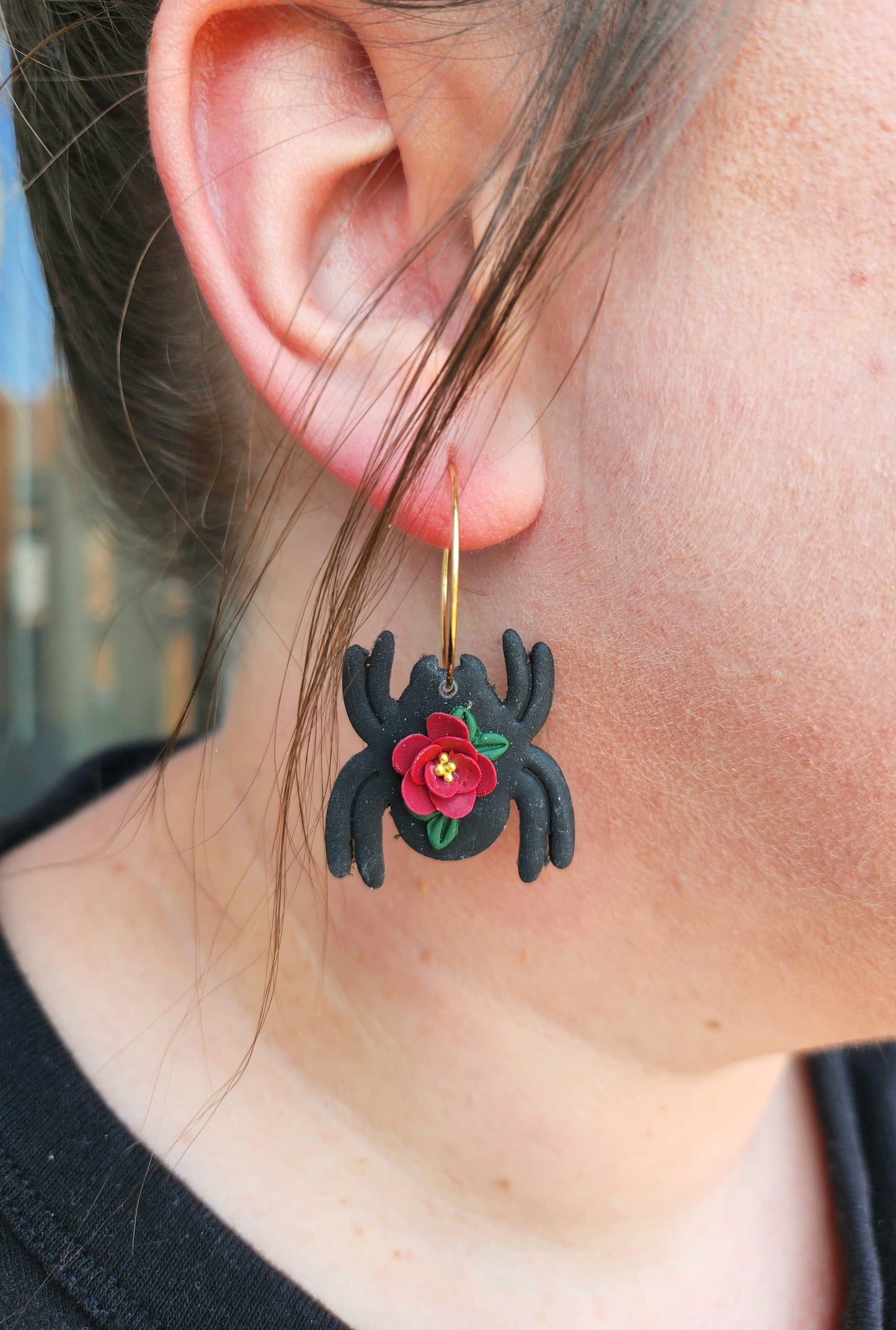 Tarantula Hoops | Polymer Clay Earrings