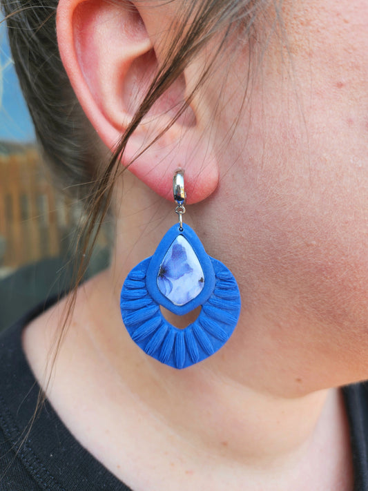 Royal Blue Dangle | Polymer Clay Earrings