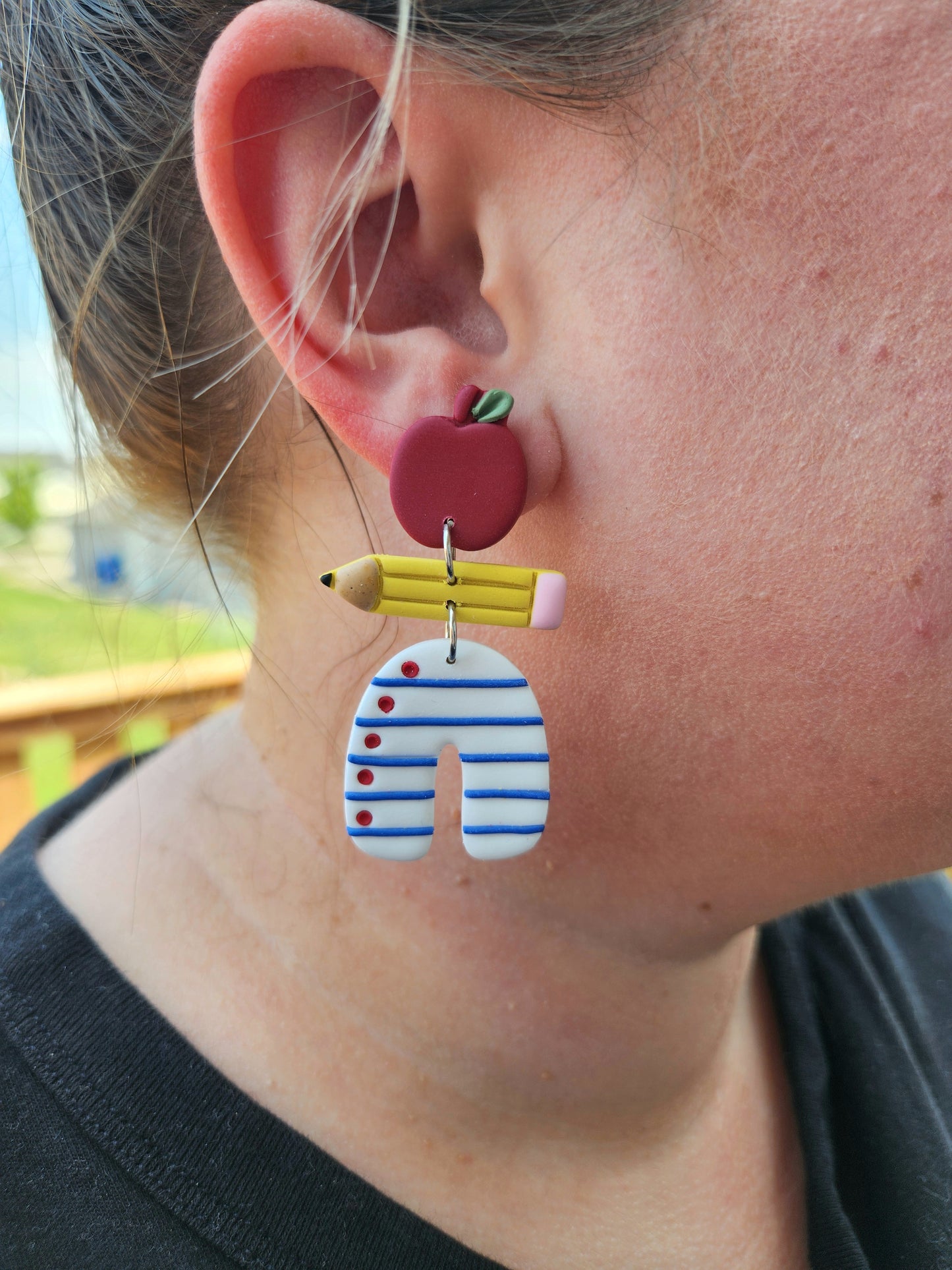 Teacher Dangles | Polymer Clay Earrings