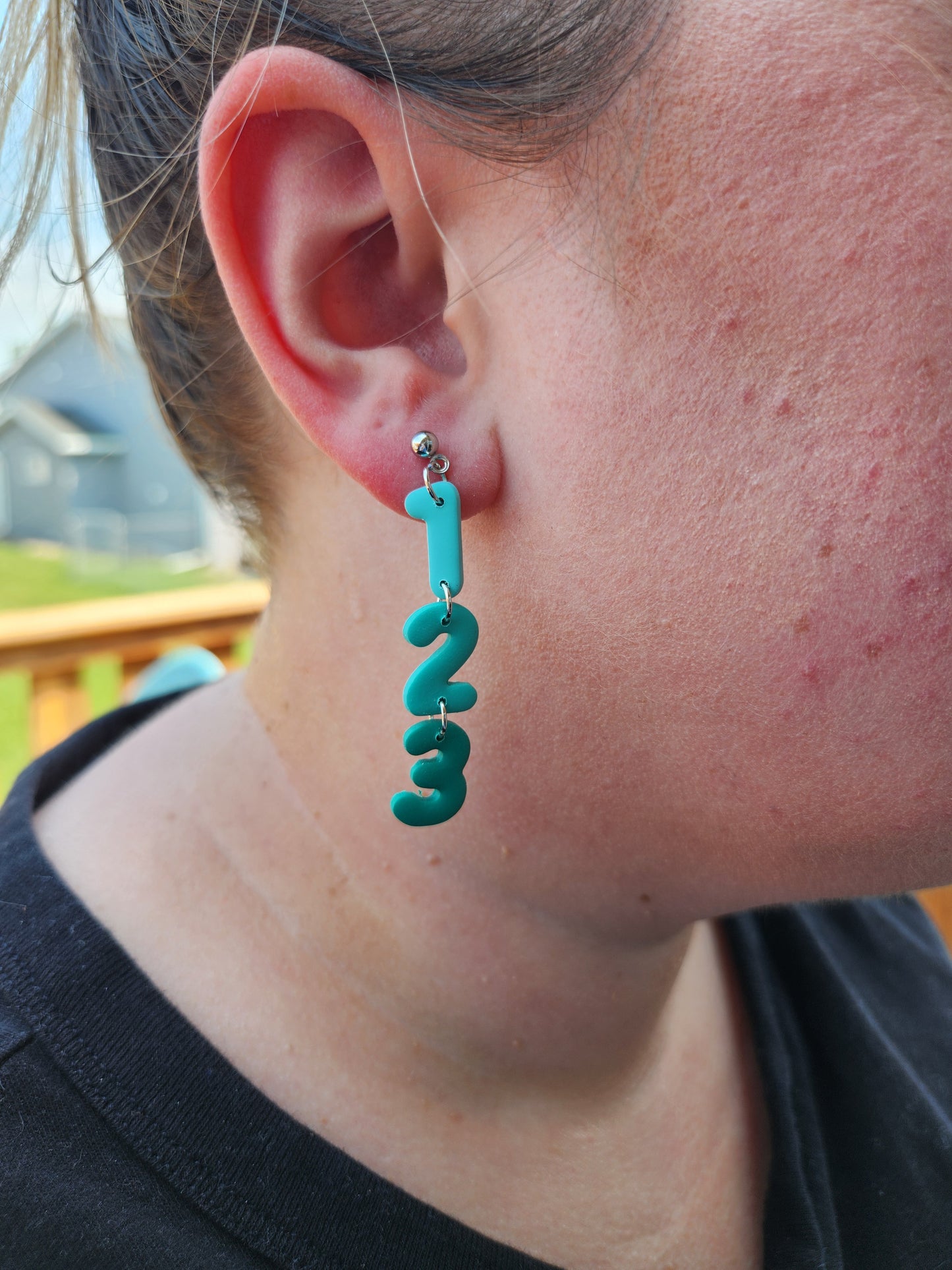 1-2-3 Dangles | Polymer Clay Earrings