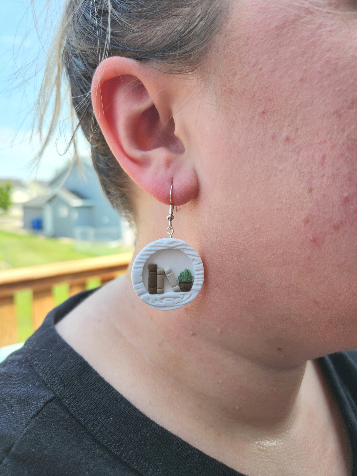 Bookshelf Earrings | Polymer Clay Earrings