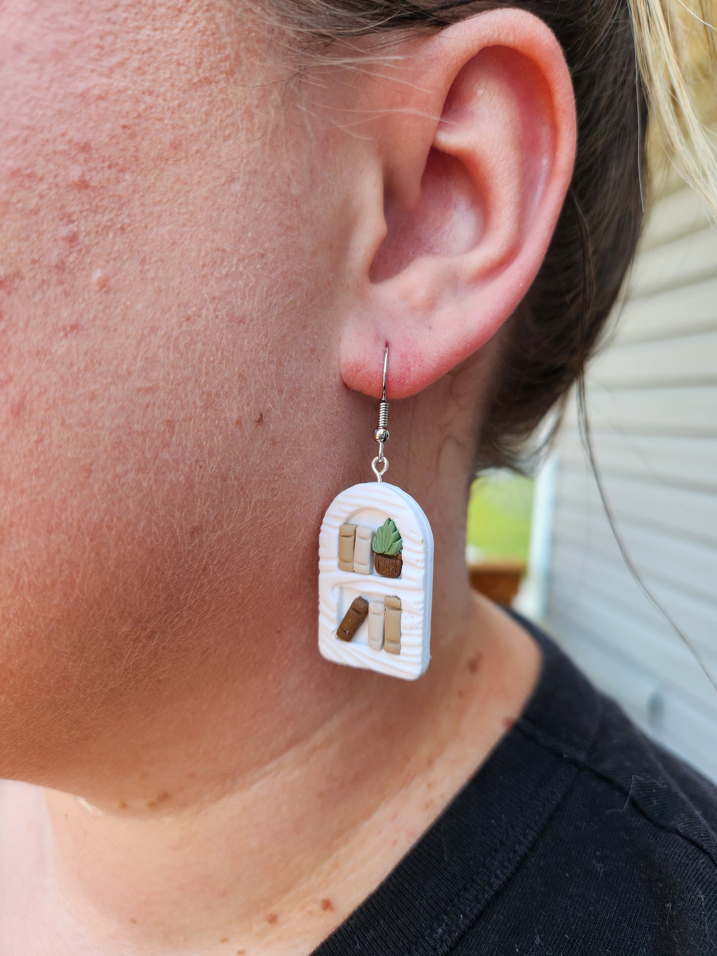 Bookshelf Earrings | Polymer Clay Earrings