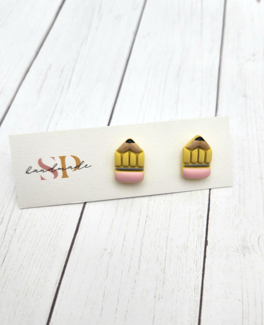 Pencil Studs | Polymer Clay Earrings