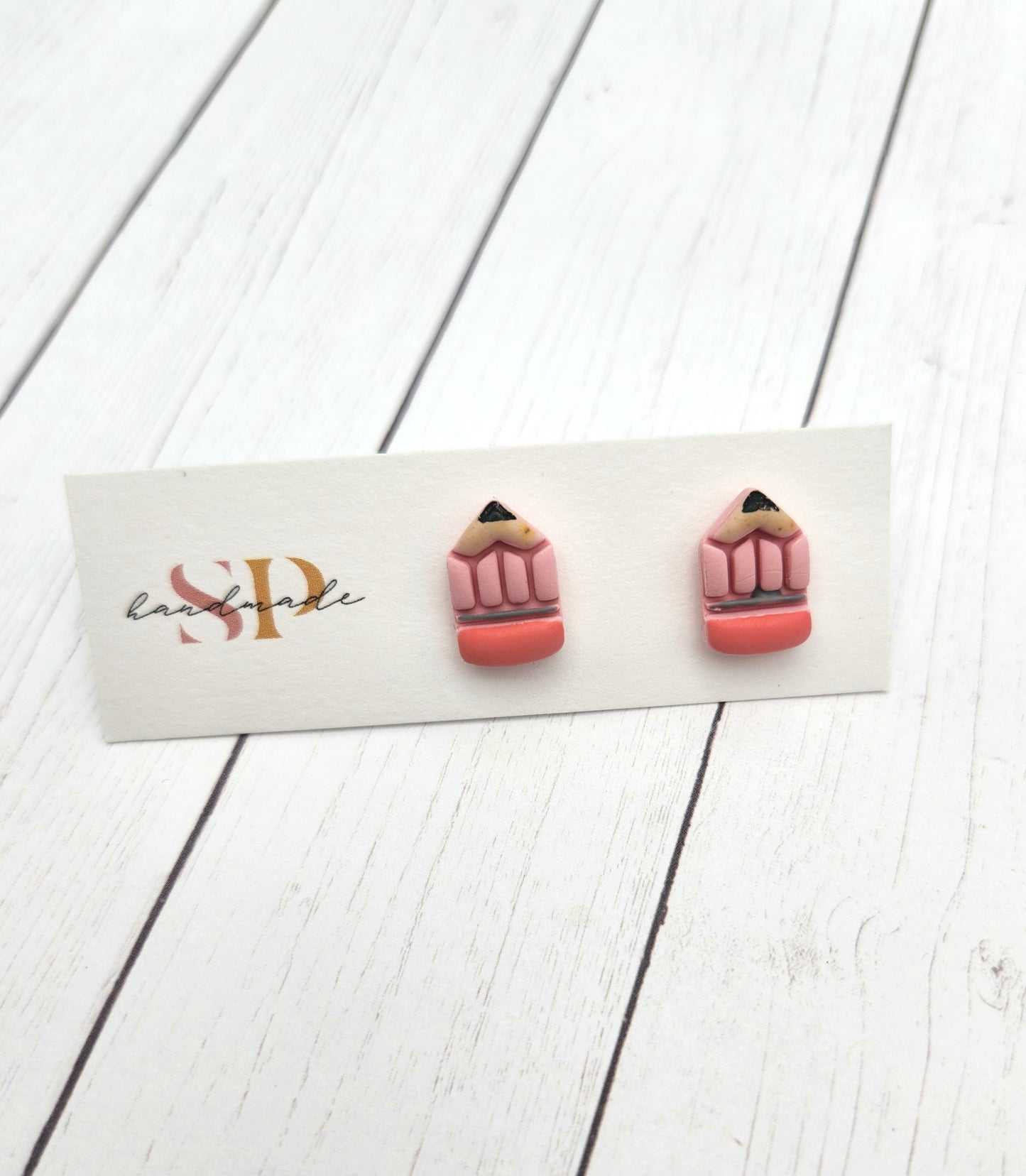 Pencil Studs | Polymer Clay Earrings