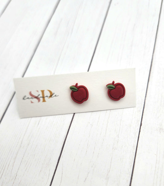 Apple Studs | Polymer Clay Earrings