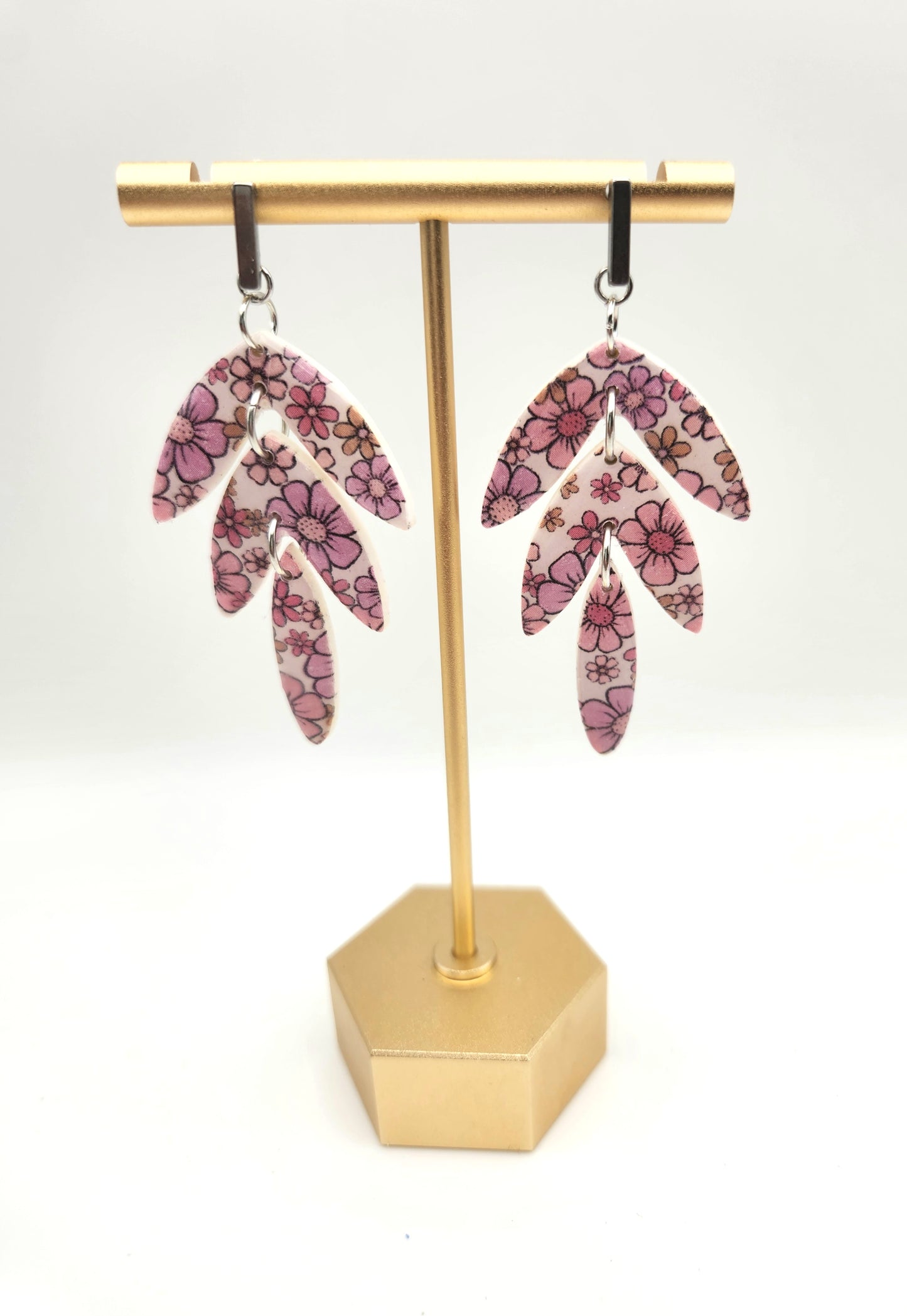 Pink Floral Collection | Polymer Clay Earrings