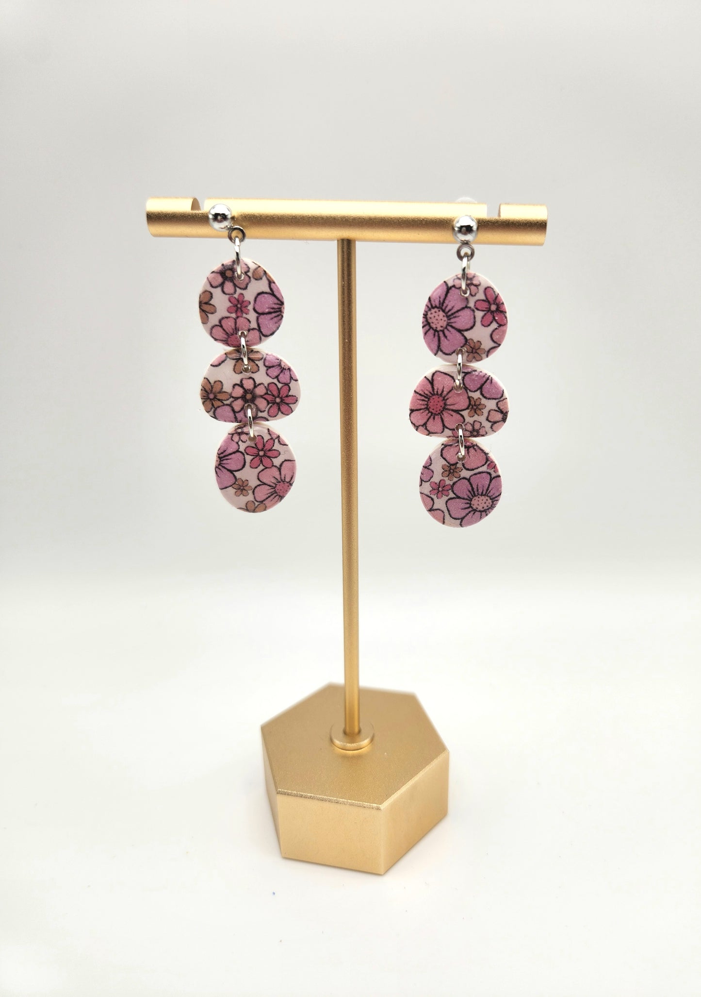 Pink Floral Collection | Polymer Clay Earrings