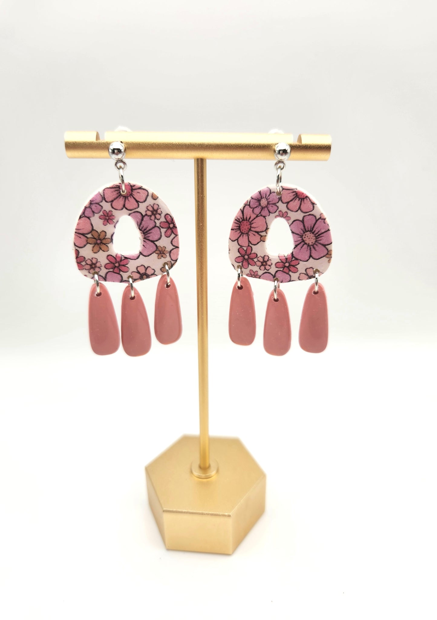 Pink Floral Collection | Polymer Clay Earrings