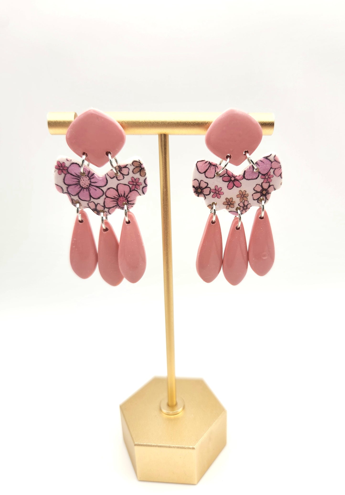 Pink Floral Collection | Polymer Clay Earrings