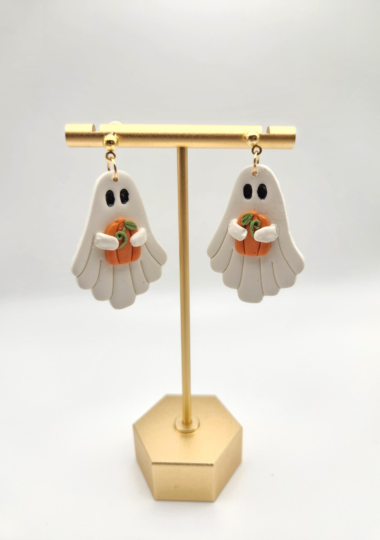 Ghost Pumpkin | Polymer Clay Earrings