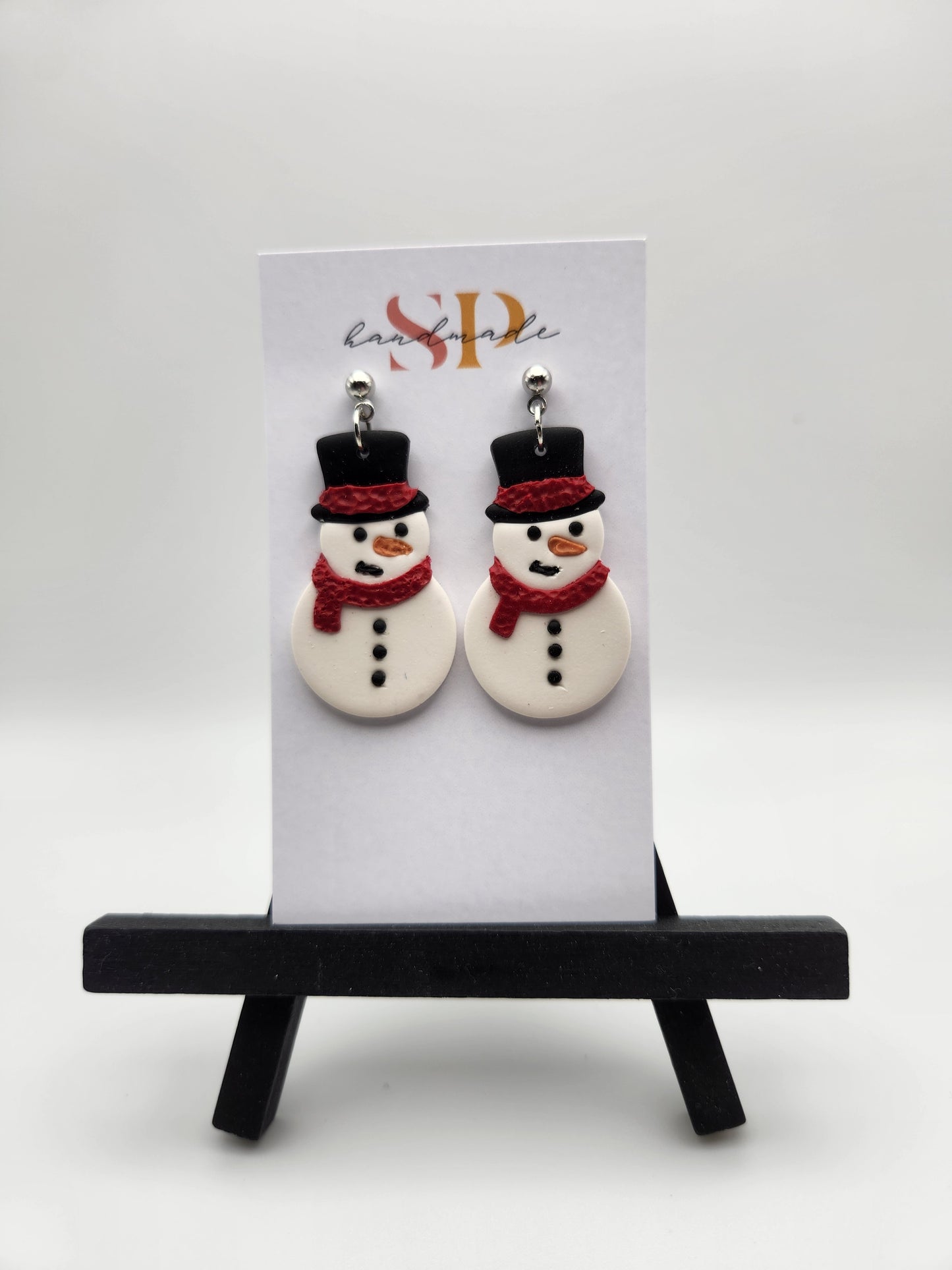 Snowman Dangles | Polymer Clay Earrings